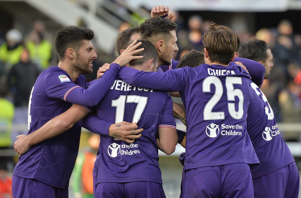 FIORENTINA-SASSUOLO.ESULTANZA DOPO IL GOL DI VERETOUTU.SILVANO GALASSI/SILPRESS