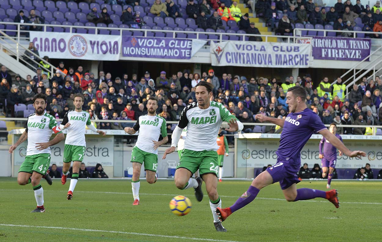 13 tiri nel primo tempo, record stagionale. La Fiorentina passeggia sul Sassuolo