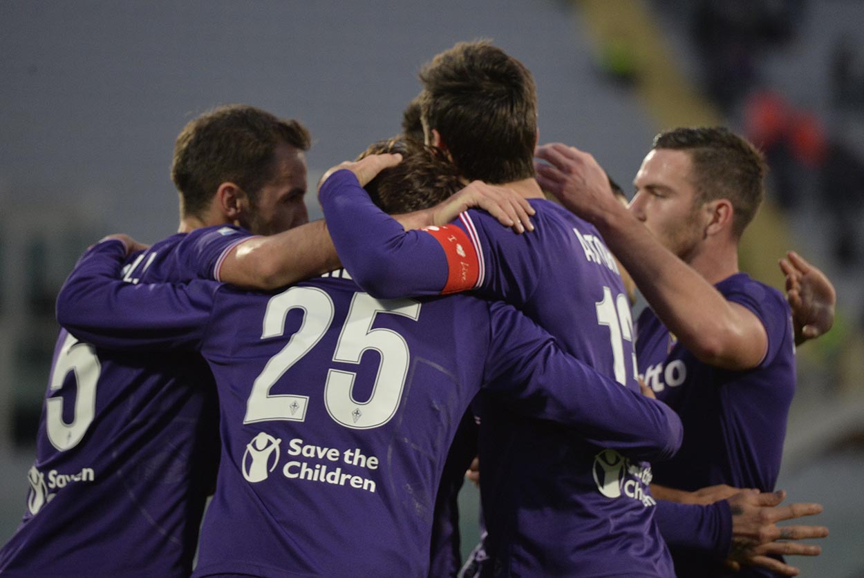 FIORENTINA-SASSUOLO. ESULTANZA DOPO IL GOL DI CHIESA.SILVANO GALASSI/SILPRESS