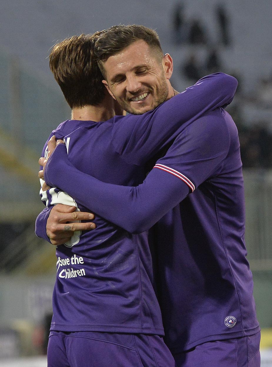 FIORENTINA-SASSUOLO. ESULTANZA DOPO IL GOL DI CHIESA.SILVANO GALASSI/SILPRESS