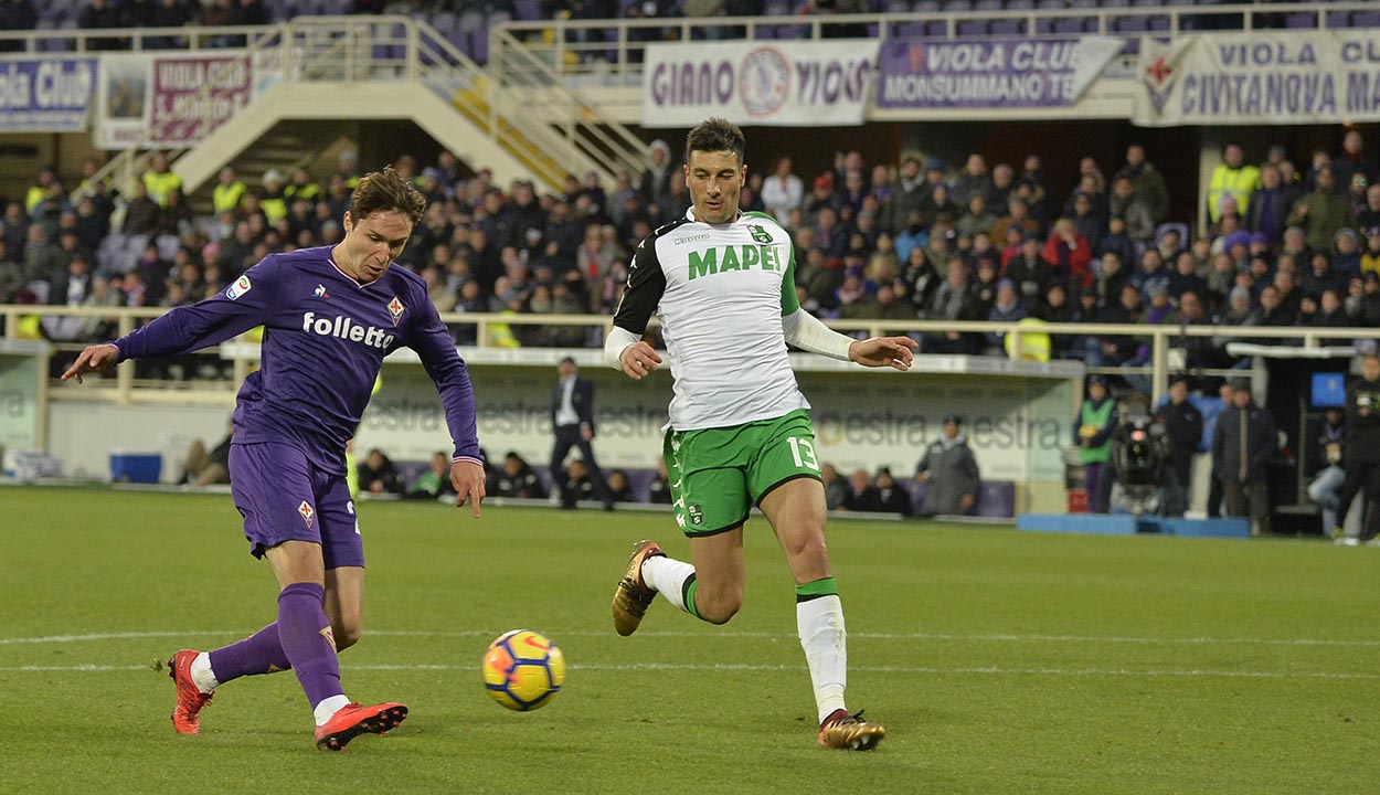 FIORENTINA-SASSUOLO. IL GOL DI CHIESA.SILVANO GALASSI/SILPRESS