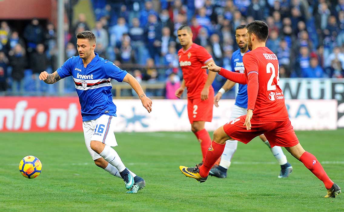 SAMPDORIA-FIORENTINA CAMPIONATO SERIE A TIM 2017-2018 Linetty