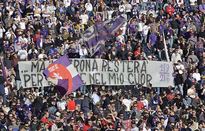 FIORENTINA-VERONA 28-01-2018. TIFOSI striscione verona. SILPRESS/GALASSI SILVANO