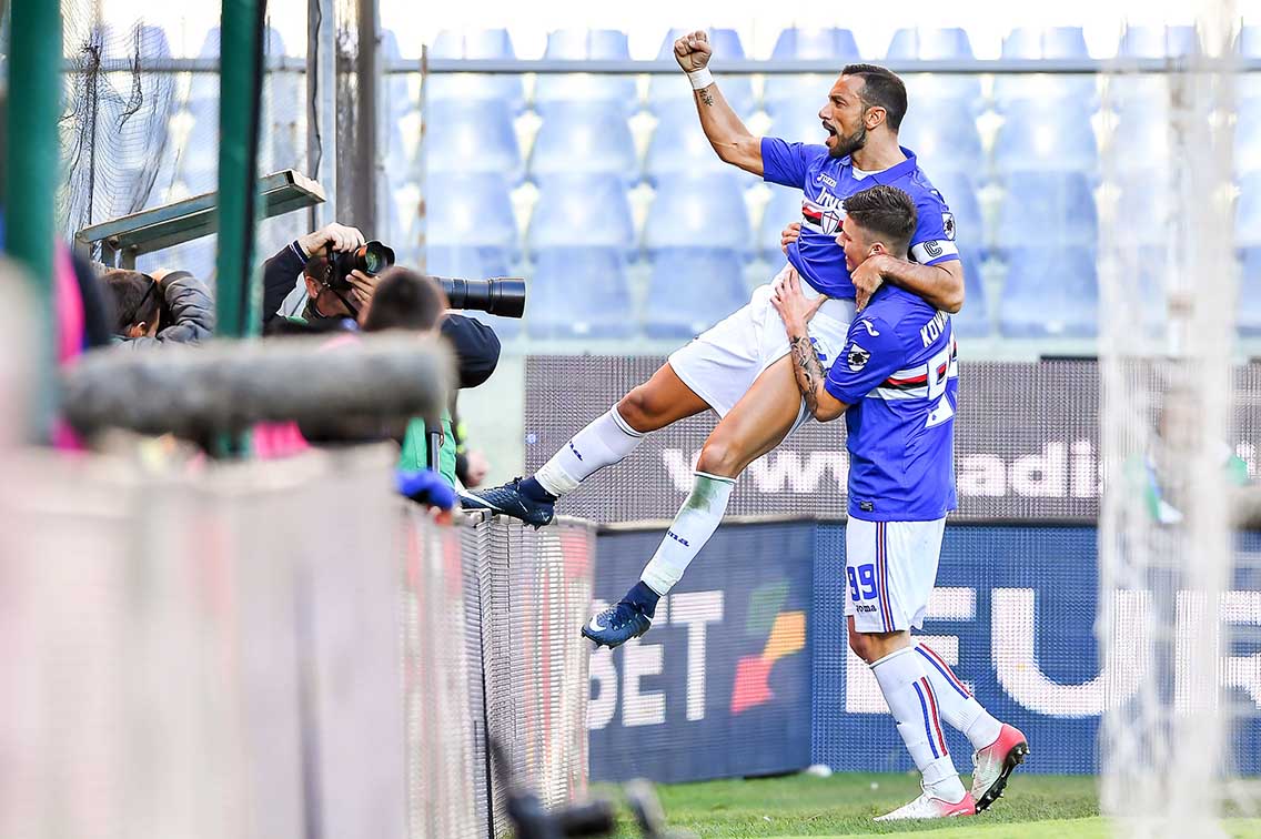 Sampdoria-Udinese 4-0: doppietta di Quagliarella, poi Linetty e Gabbiadini