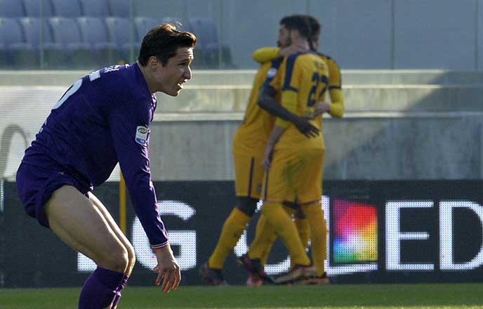 FIORENTINA-VERONA 28-01-2018. DELUSIONE DI FEDERICO CHIESA. SILPRESS/GALASSI SILVANO