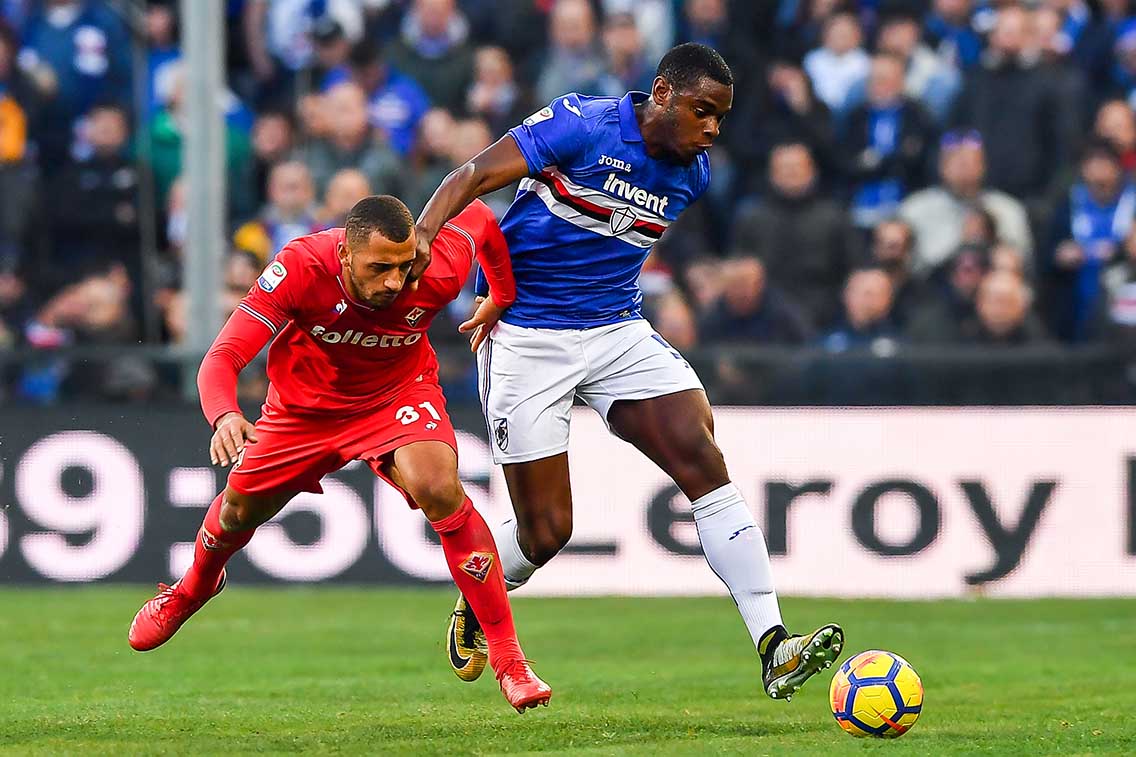 Genova, 21/01/2018 Serie A/Sampdoria-Fiorentina Vitor Hugo De Souza Franchescoli-Duvan Esteban Zapata