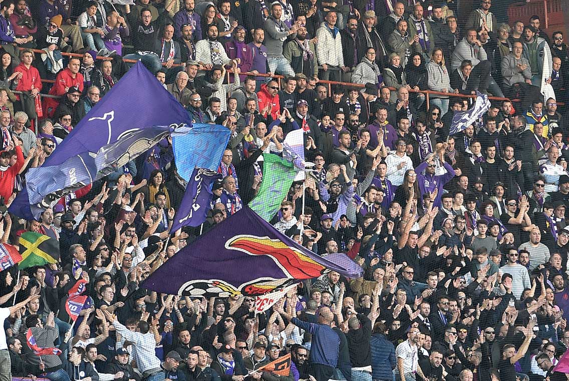 Sampdoria-Fiorentina, le immagini dei tifosi viola