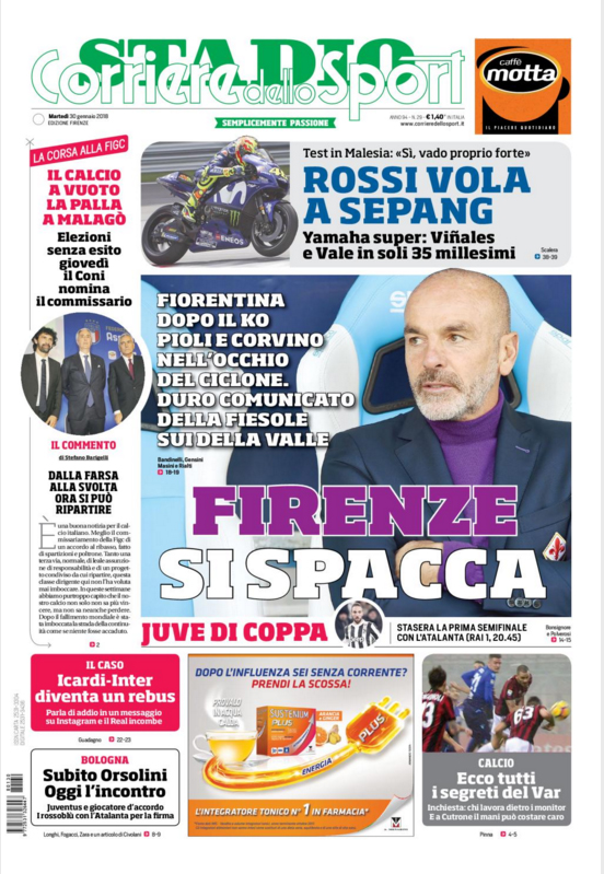 Quotidiani: la prima pagina di Qs, Stadio, Gazzetta, Corriere dello Sport, Tuttosport