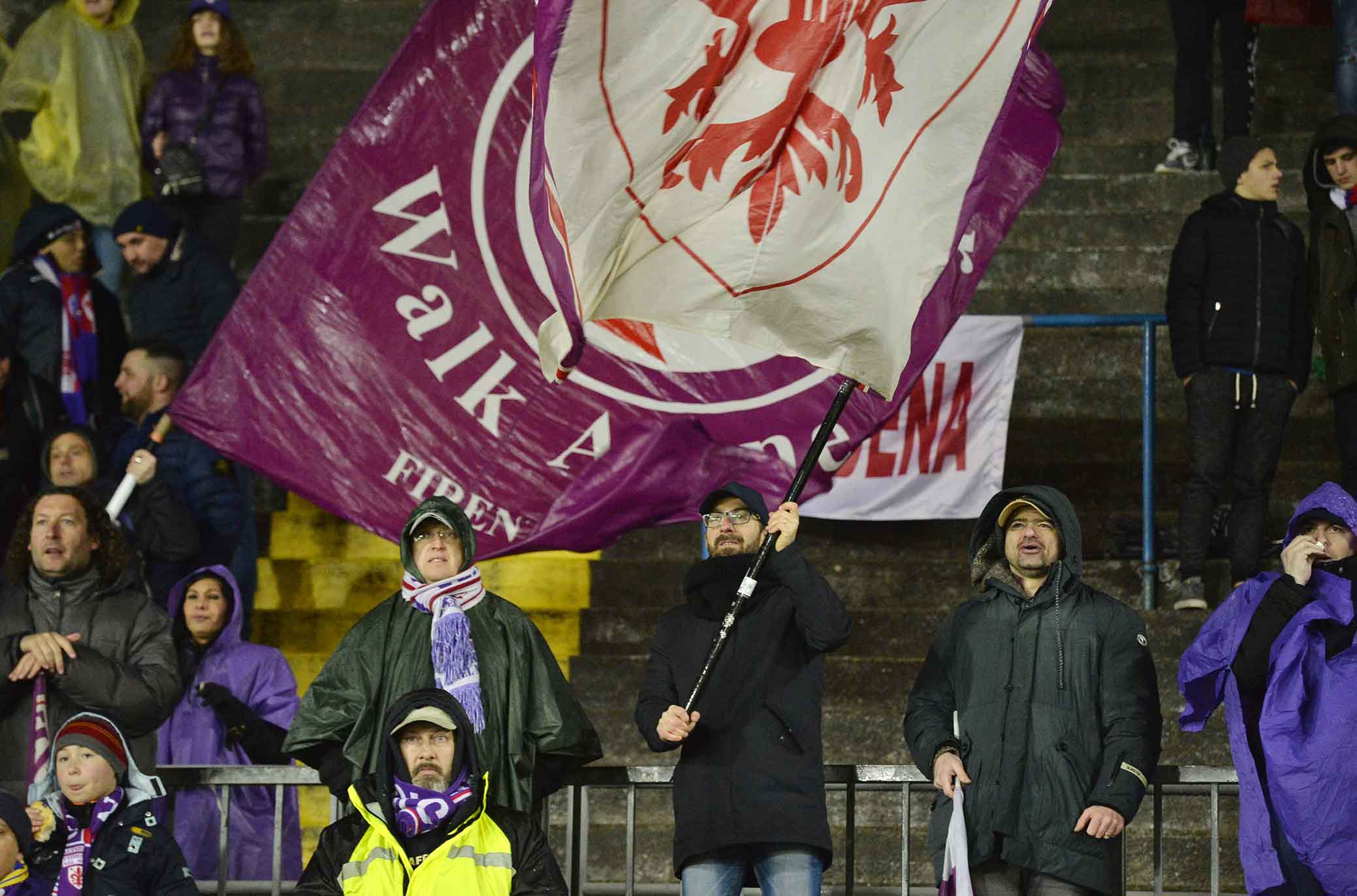Atalanta-Fiorentina, le immagini dei tifosi viola