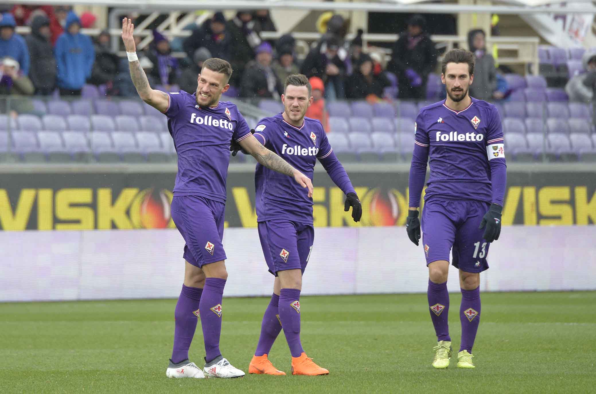 FIORENTINA-CHIEVO 25-02-2018 ESULTANZA DI CRISTIANO BIRAGHI. SILPRESS/GALASSI SILVANO