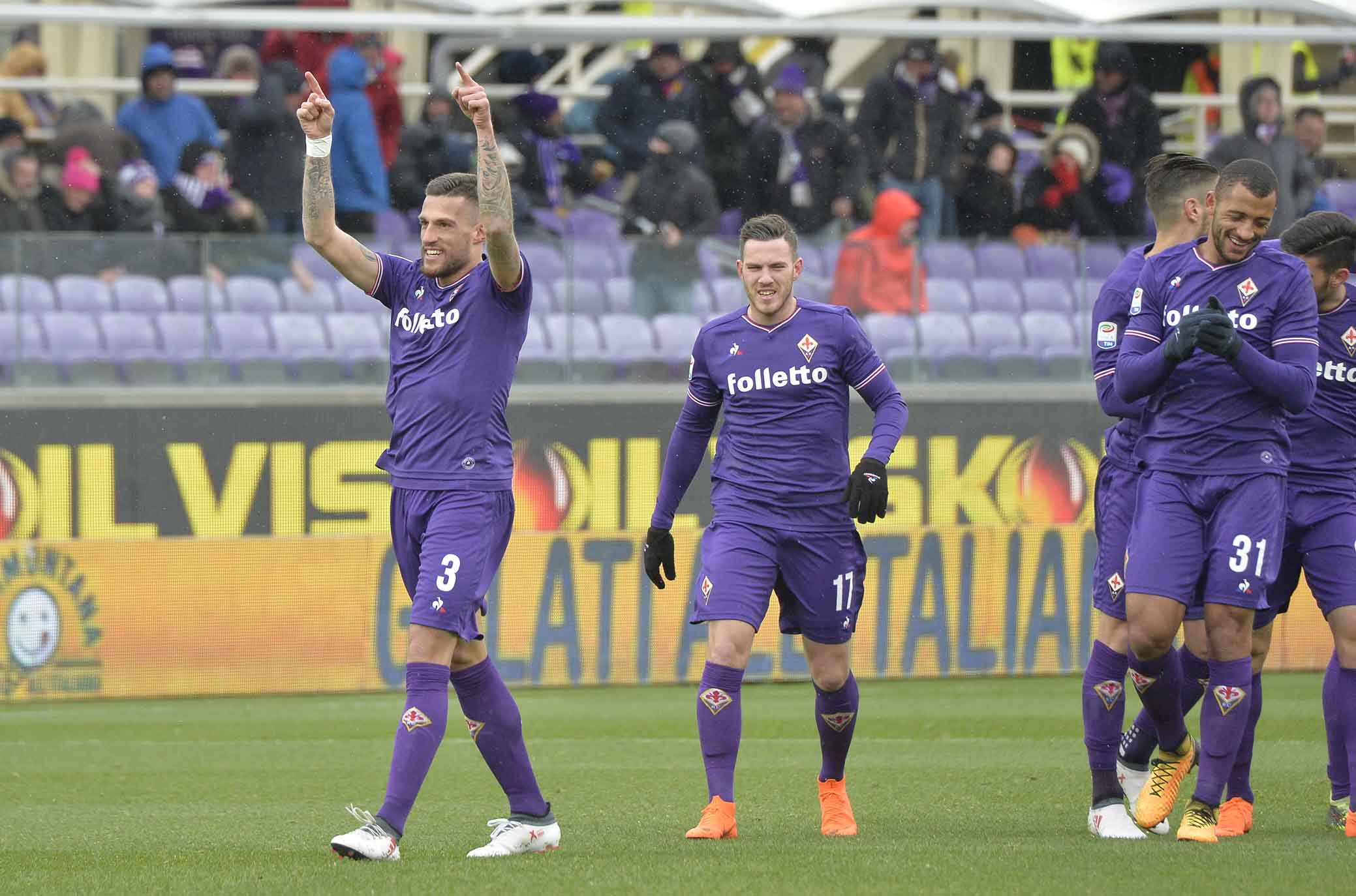 FIORENTINA-CHIEVO 25-02-2018 ESULTANZA DI CRISTIANO BIRAGHI. SILPRESS/GALASSI SILVANO