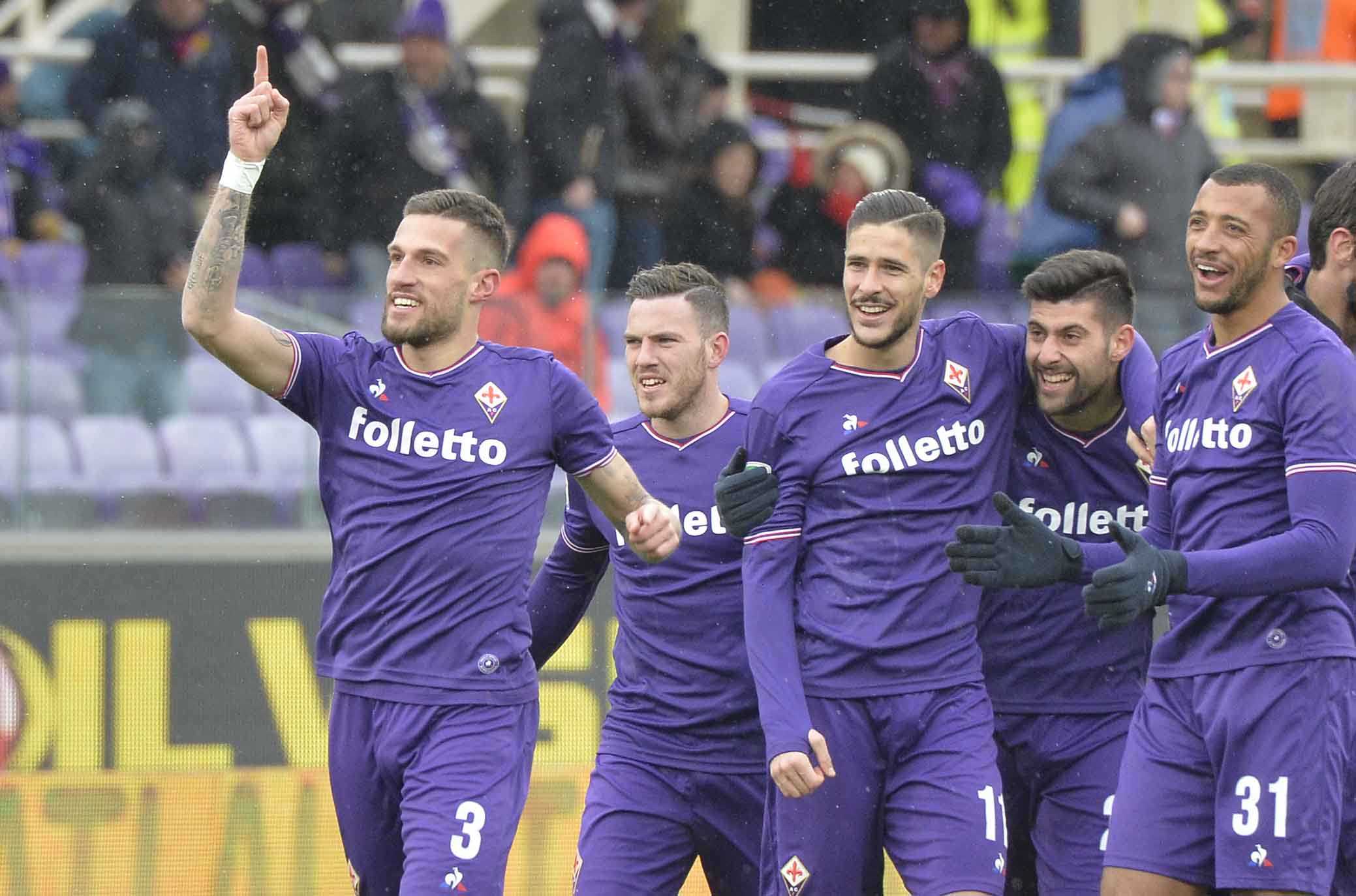 FIORENTINA-CHIEVO 25-02-2018 ESULTANZA DI CRISTIANO BIRAGHI. SILPRESS/GALASSI SILVANO