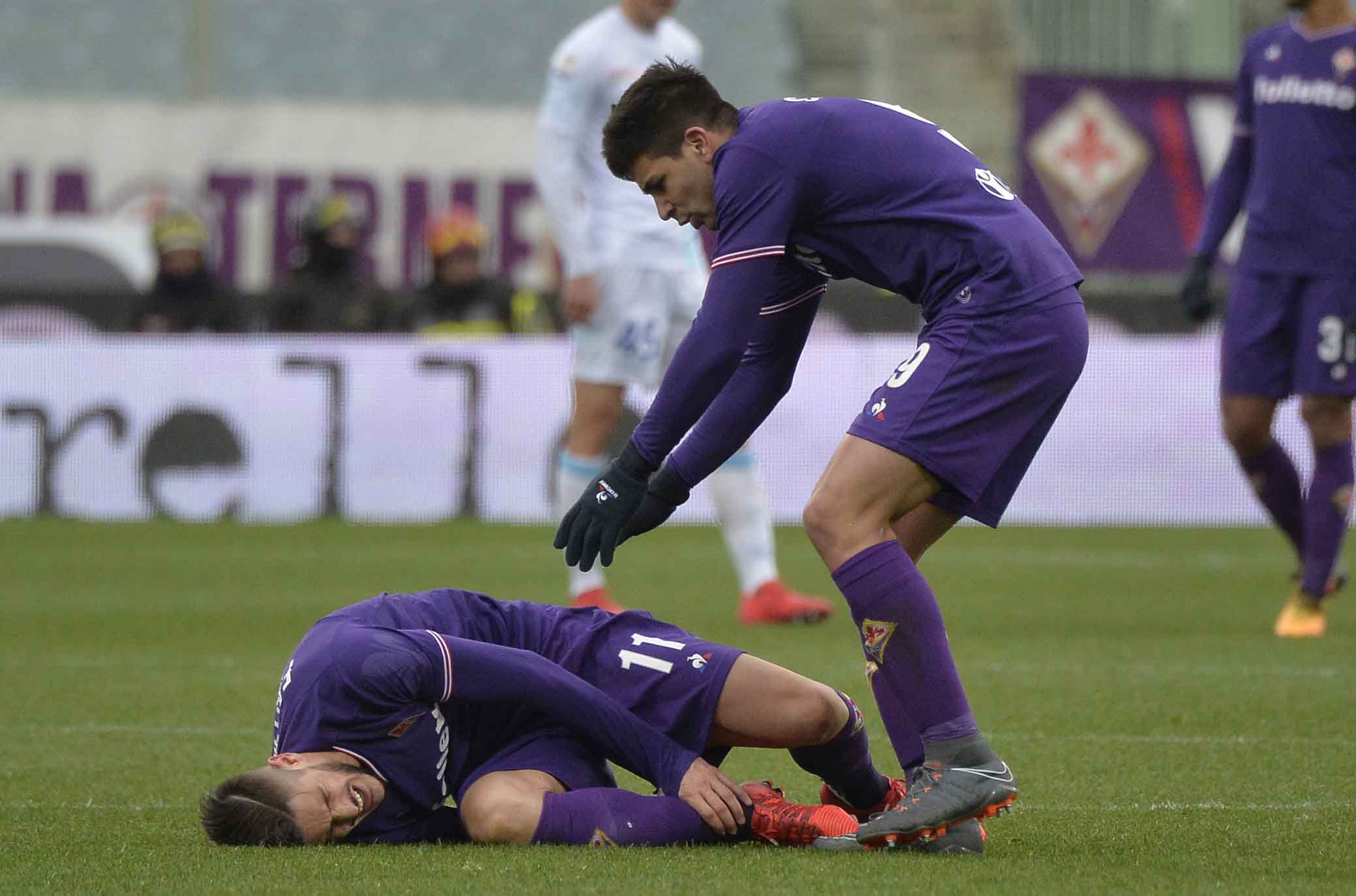 FIORENTINA-CHIEVO 25-02-2018 INFORTUNIO A DIEGO FALCINELLI. SILPRESS/GALASSI SILVANO