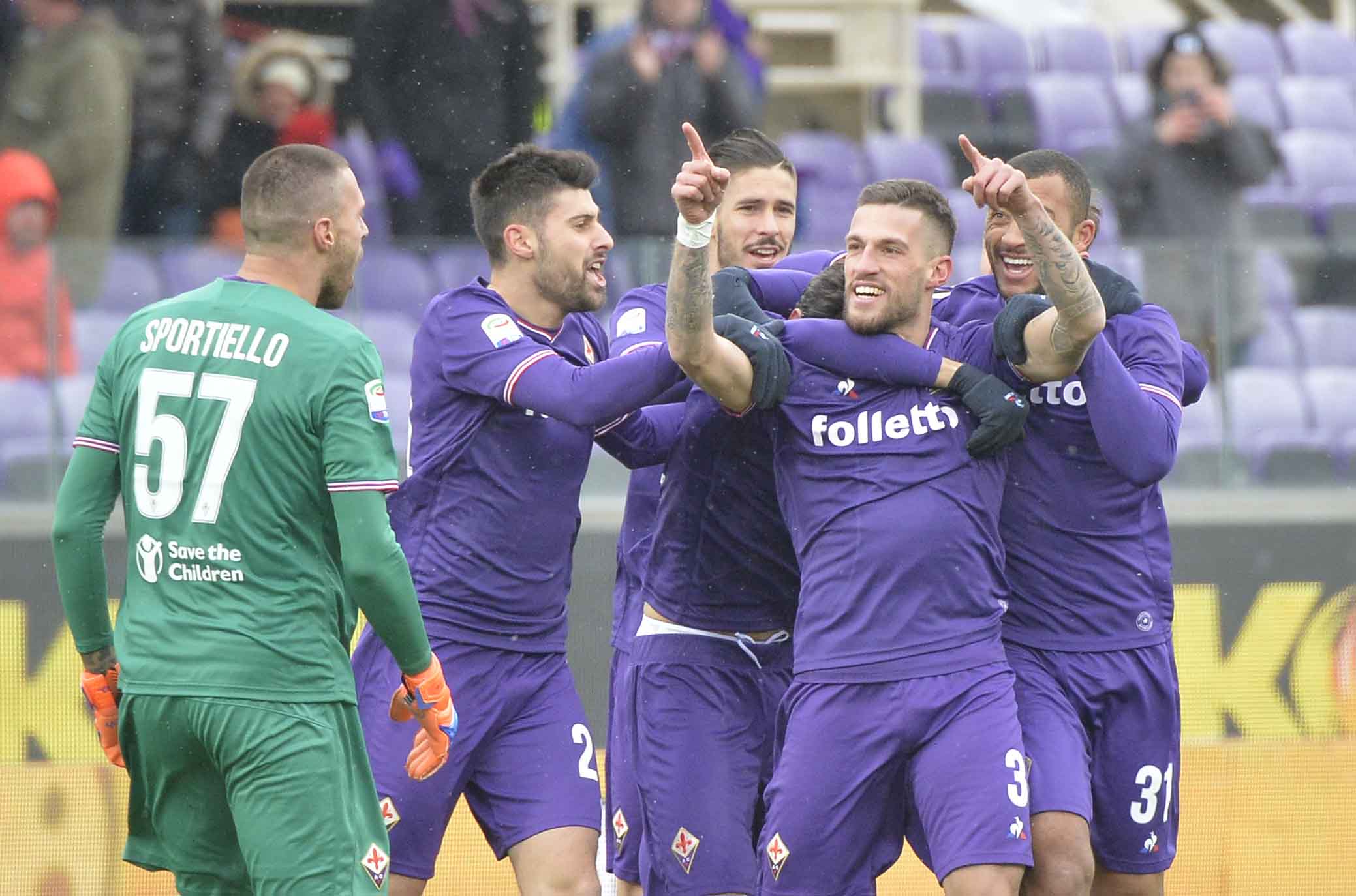 FIORENTINA-CHIEVO 25-02-2018 ESULTANZA DI CRISTIANO BIRAGHI. SILPRESS/GALASSI SILVANO
