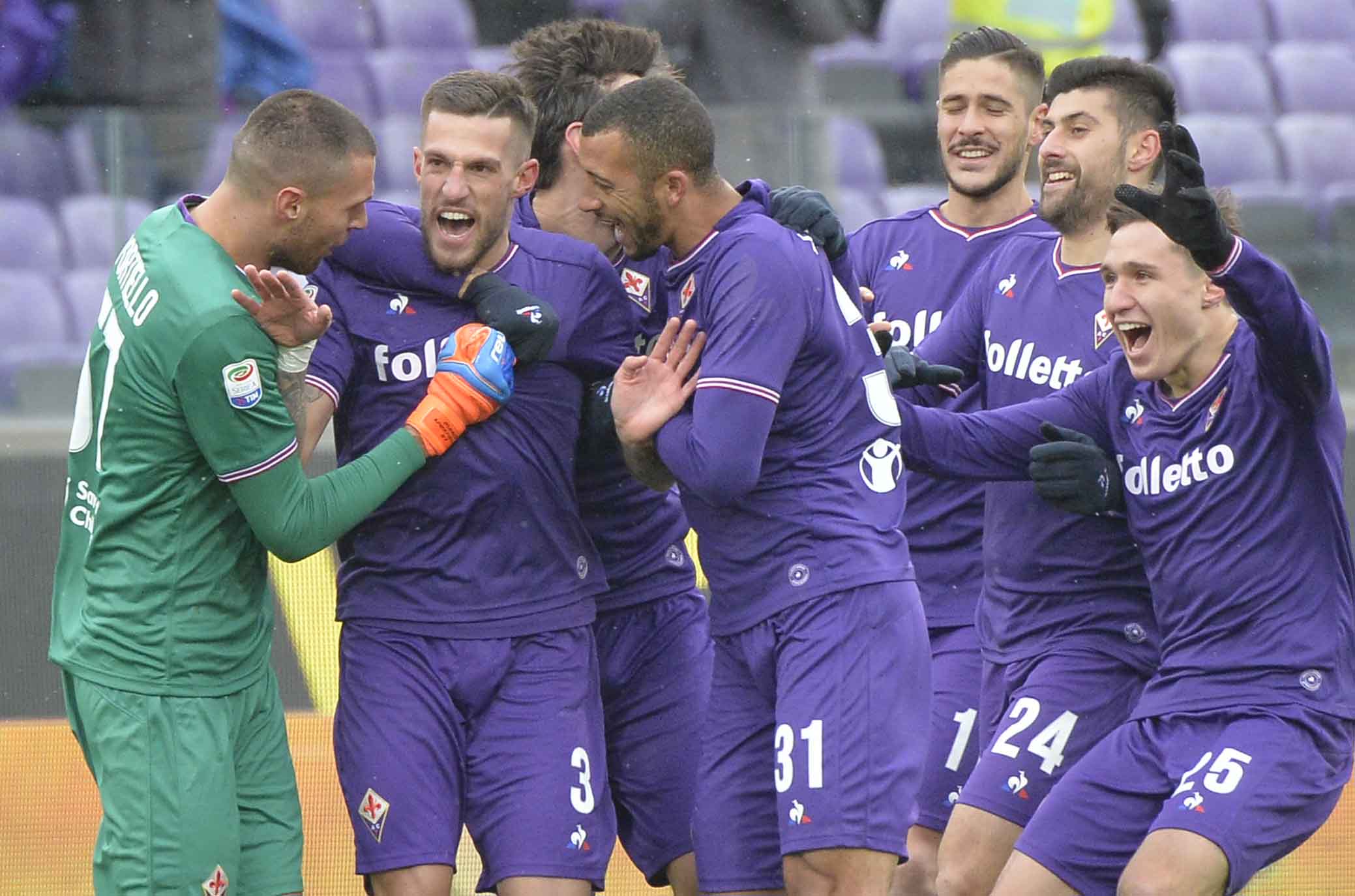 FIORENTINA-CHIEVO 25-02-2018 ESULTANZA DI CRISTIANO BIRAGHI. SILPRESS/GALASSI SILVANO