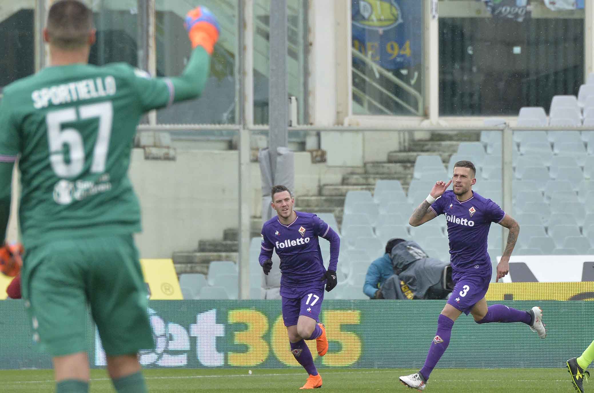 FIORENTINA-CHIEVO 25-02-2018 ESULTANZA DI CRISTIANO BIRAGHI. SILPRESS/GALASSI SILVANO