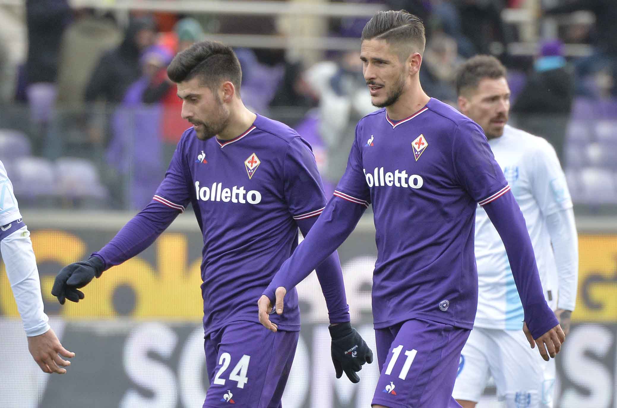 FIORENTINA-CHIEVO 25-02-2018 MARCO BENASSI E DIEGO FALCINELLI. SILPRESS/GALASSI SILVANO