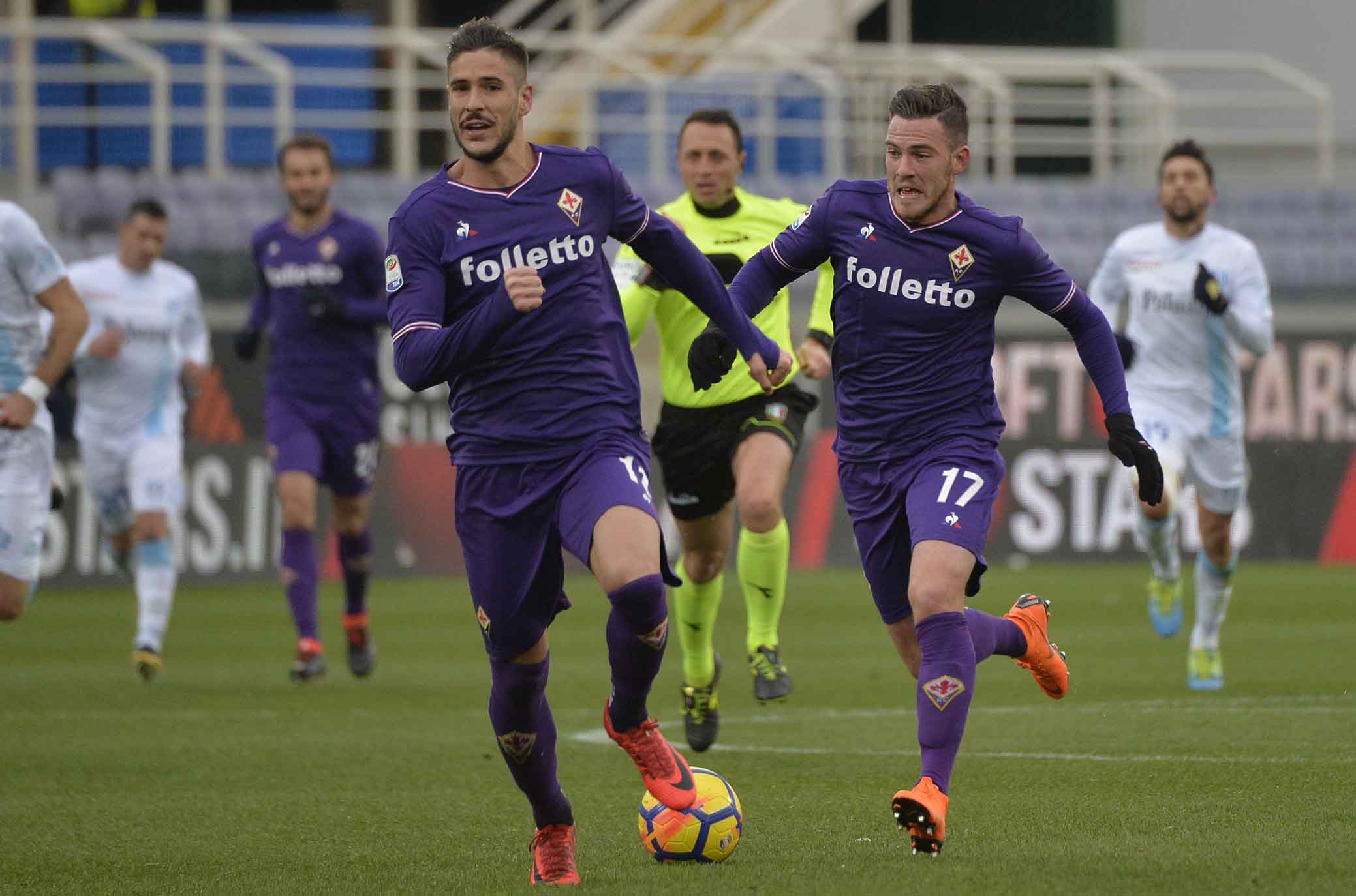 FIORENTINA-CHIEVO 25-02-2018 JORDAN VERETOUT E DIEGO FALCINELLI. SILPRESS/GALASSI SILVANO