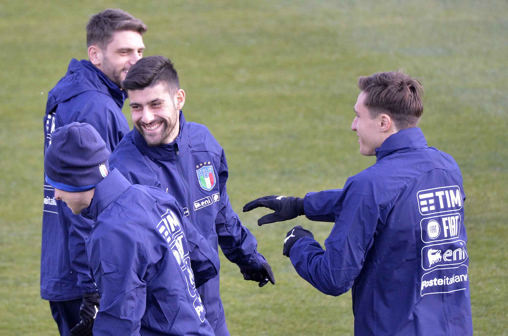 CENTRO TECNICO DI COVERCIANO 26-02-2018 RITIRO DELLA NAZIONALE. FEDERICO CHIESA MARCO BENASSI. SILPRESS/GALASSI SILVANO
