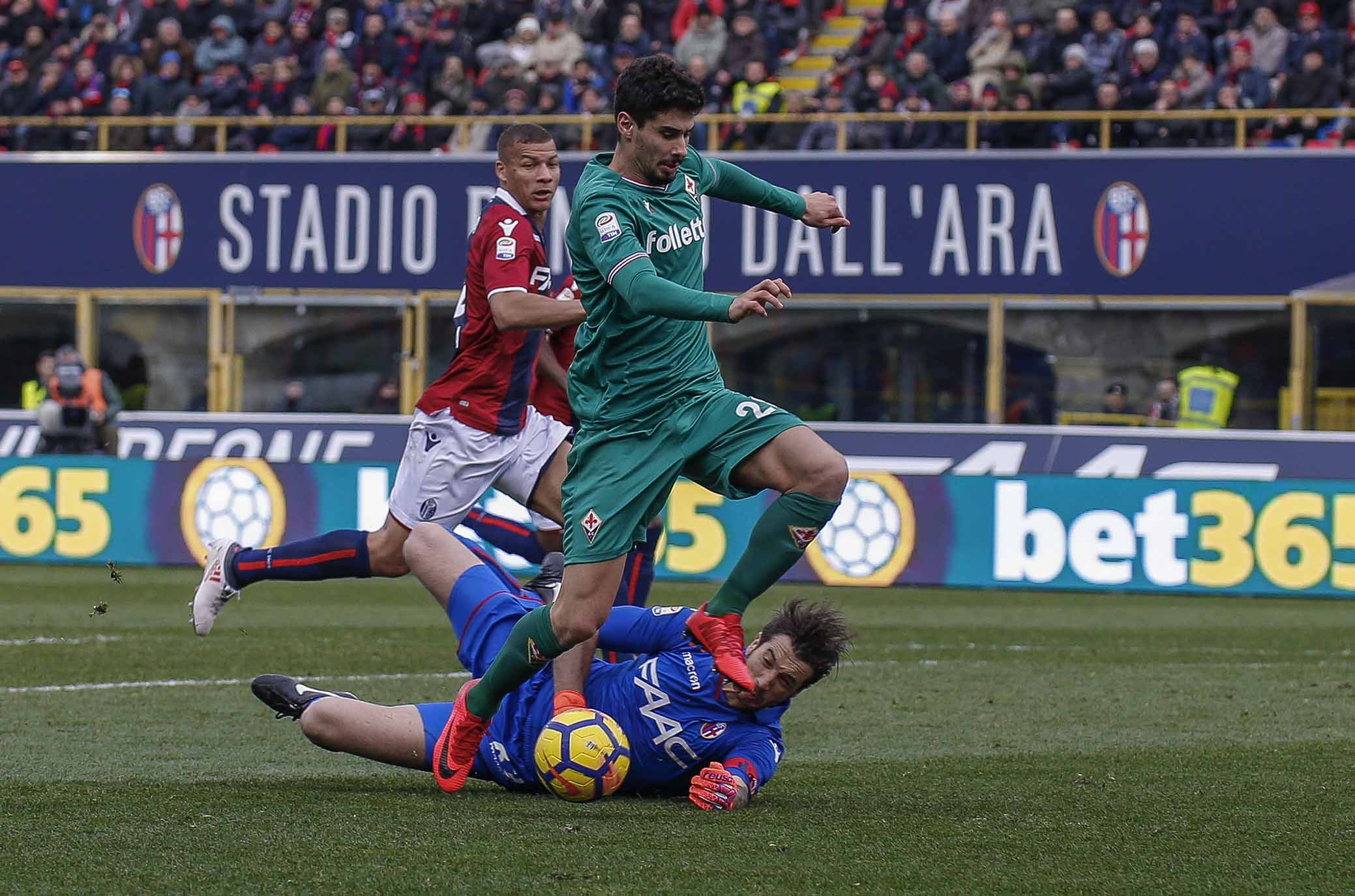 BOLOGNA, ITALIA, 04-02-18 - 23° GIORNATA DI CAMPIONATO SERIE A TIM - STADIO RENATO DALL'ARA : BOLOGNA VS FIORENTINA, NELLA FOTO: GIL DIAS