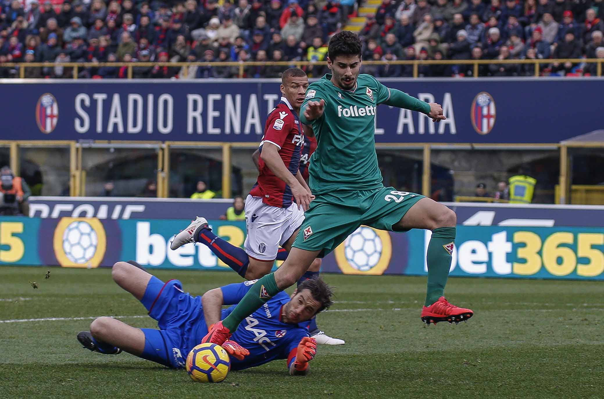 BOLOGNA, ITALIA, 04-02-18 - 23° GIORNATA DI CAMPIONATO SERIE A TIM - STADIO RENATO DALL'ARA : BOLOGNA VS FIORENTINA, NELLA FOTO: GIL DIAS