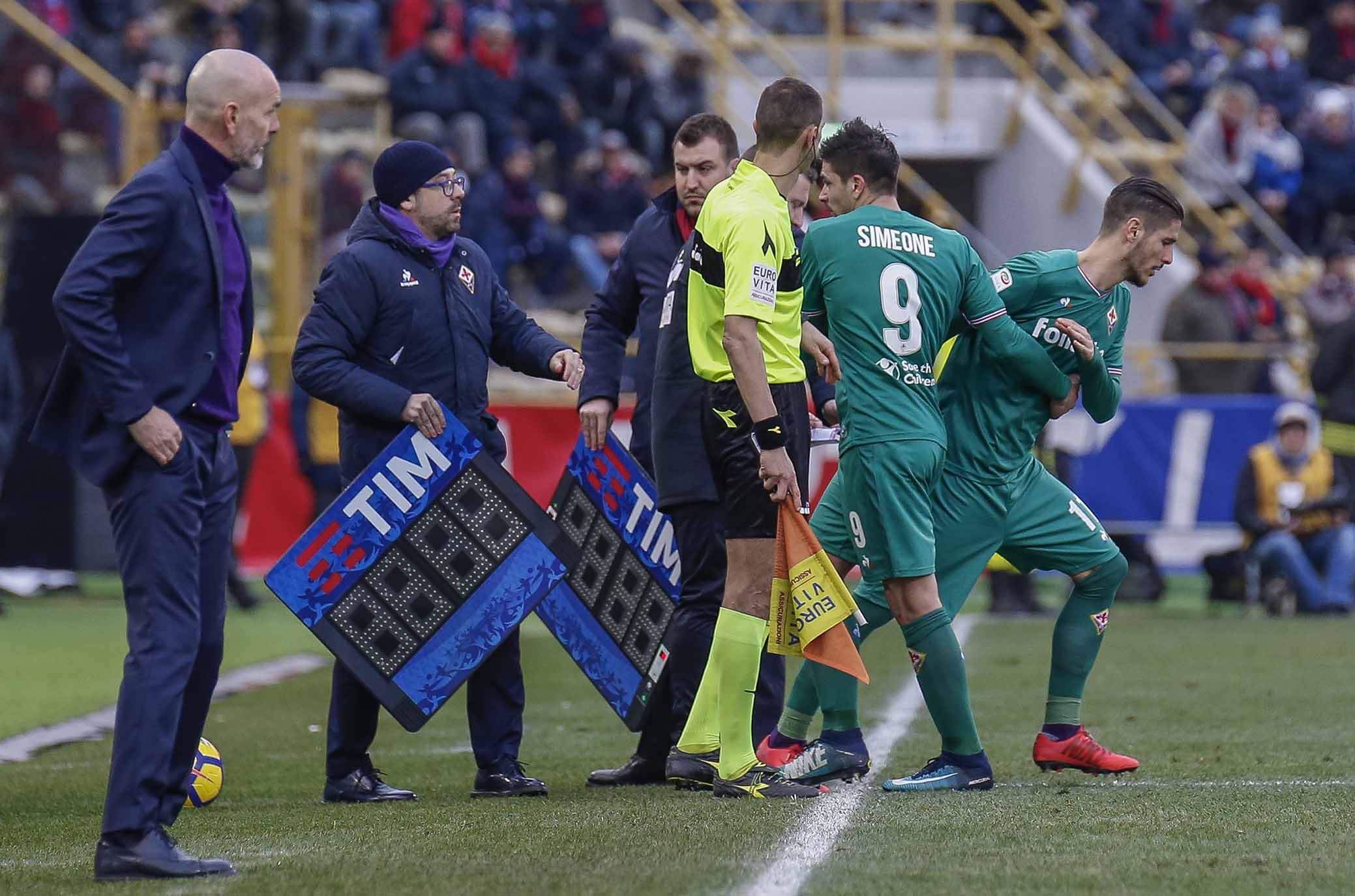 BOLOGNA, ITALIA, 04-02-18 - 23° GIORNATA DI CAMPIONATO SERIE A TIM - STADIO RENATO DALL'ARA : BOLOGNA VS FIORENTINA, NELLA FOTO: DIEGO FALCINELLI simeone
