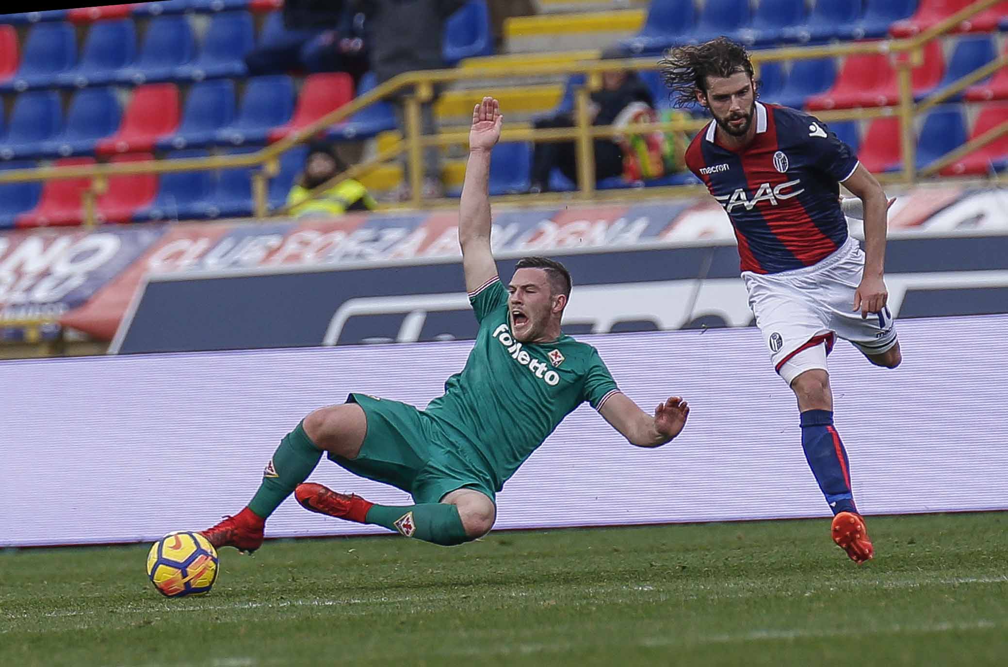 BOLOGNA, ITALIA, 04-02-18 - 23° GIORNATA DI CAMPIONATO SERIE A TIM - STADIO RENATO DALL'ARA : BOLOGNA VS FIORENTINA, NELLA FOTO: JORDAN VERETOUT Poli