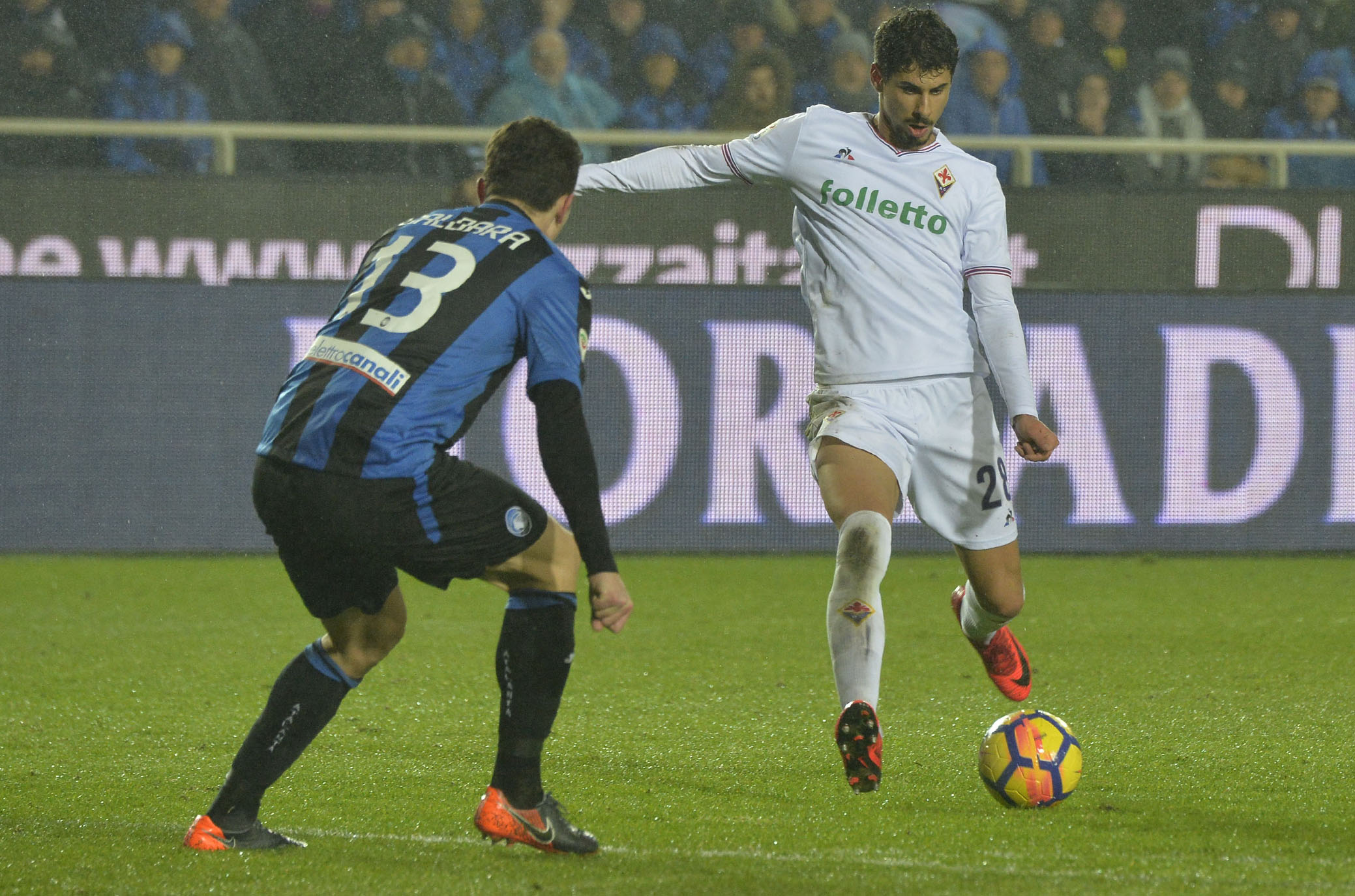 ATALANTA-FIORENTINA.18-02-18. GIL DIAS IN AZIONE.SILPRESS