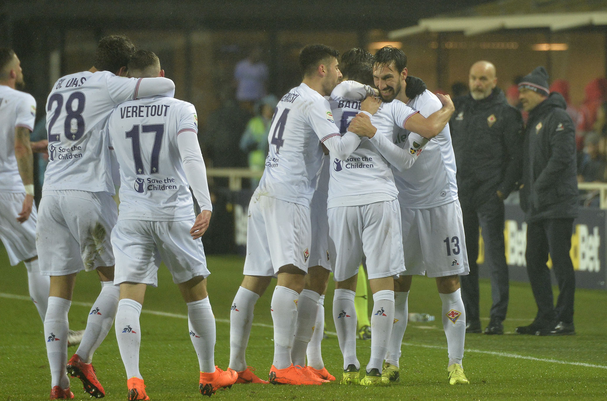 ATALANTA-FIORENTINA.18-02-18. ESULTANZA DI MILAN BADELJ CON I COMPAGNI DI SQUADRA .SILPRESS