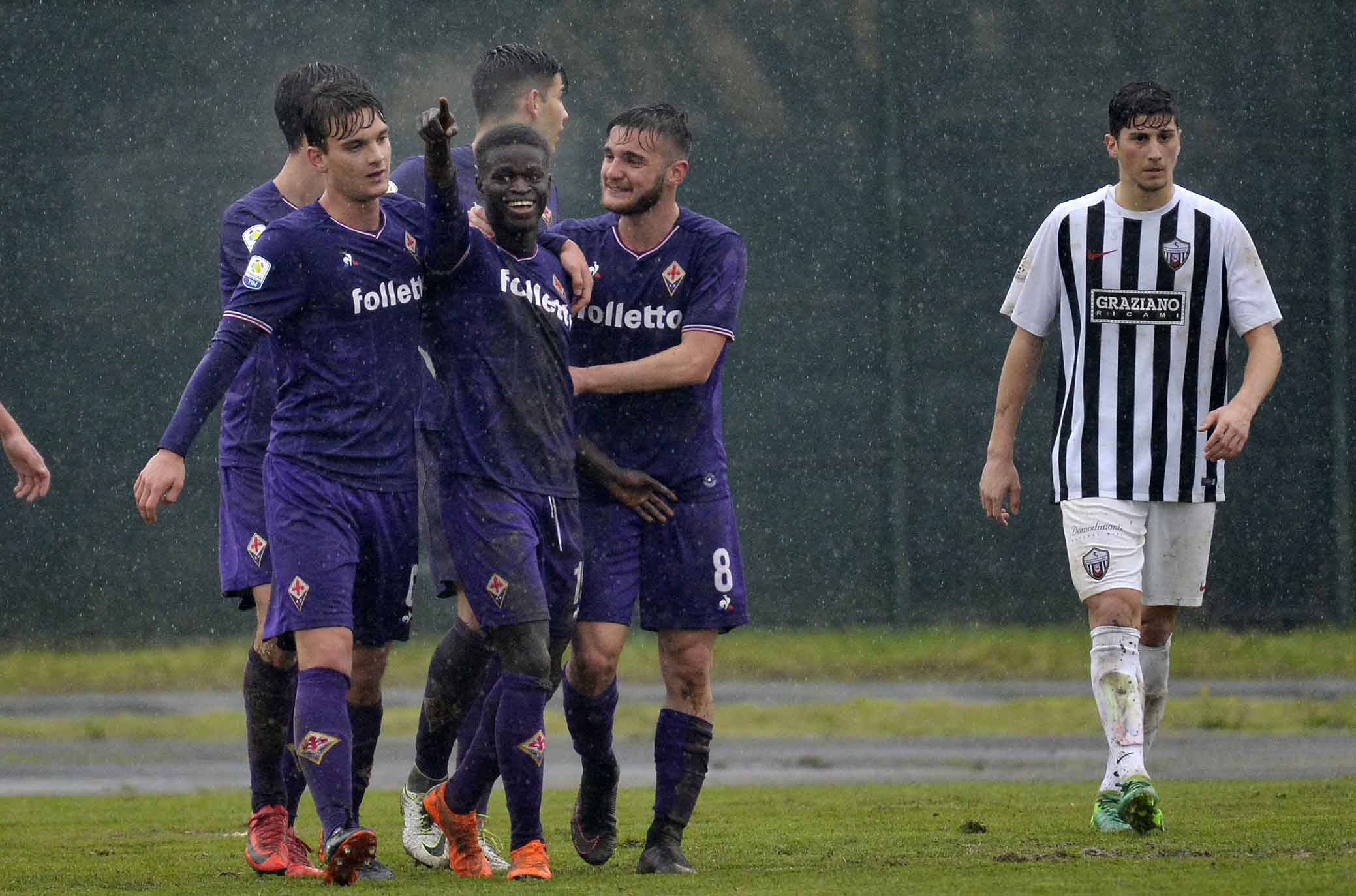 FIORENTINA PRIMAVERA-ASCOLI 15-03-2018. ESULTANZA DI MOUSSA FAYE. SILPRESS/GALASSI SILVANO