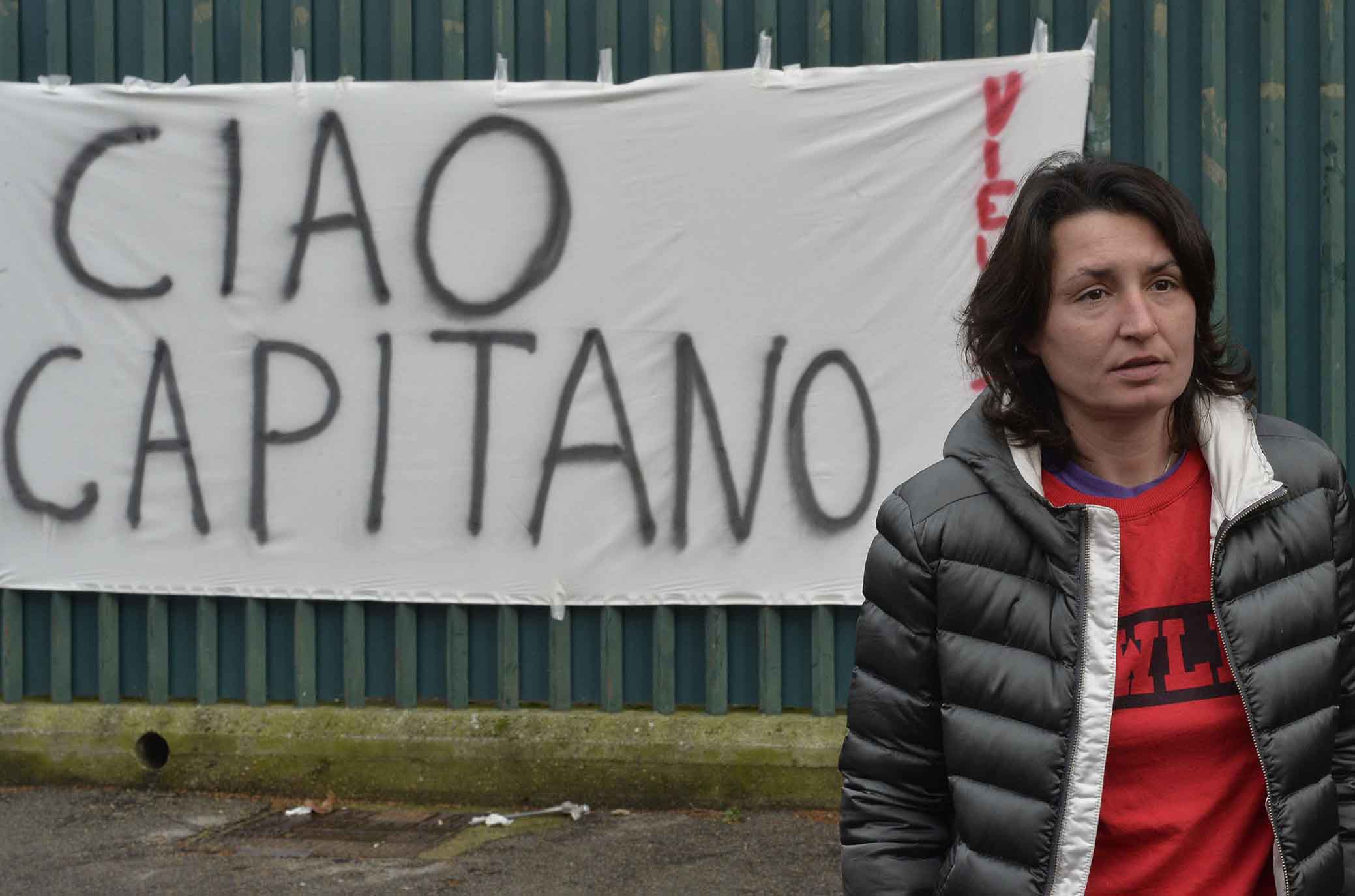 FIORENTINA 04-03-2018. DOLORE DI PATRIZIA CACCAMO PER LA MORTE DI DAVID ASTORI. SILPRESS/GALASSI SILVANO