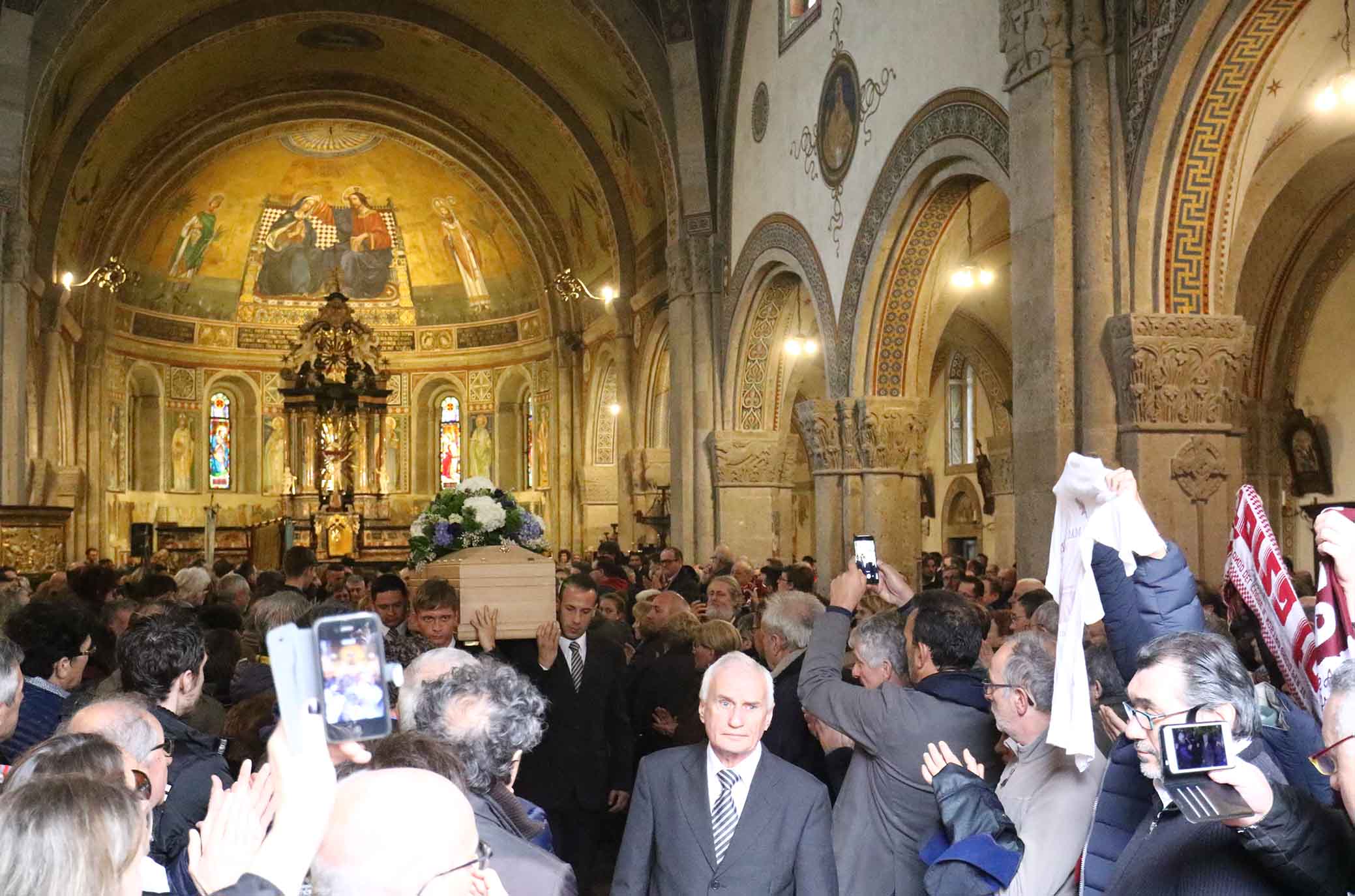 31-03-2018 Rivolta D'Adda Ph Alberto Mariani Silpress , funerali di Emiliano Mondonico allenatore Fiorentina ,Atalanta,Torino, Albinoleffe Nella Foto, la cerimonia di Emiliano Mondonico