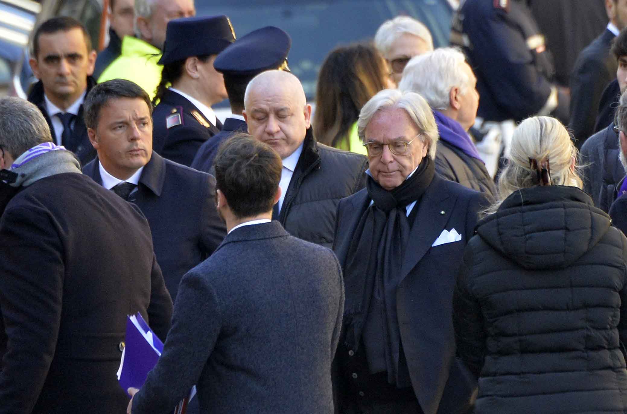 FIORENTINA 08-03-2018 I FUNERALI SOLENNI DEL CAPITANO DAVIDE ASTORI NELLA BASILICA DI SANTA CROCE A FIRENZE. DIEGO DELLA VALLE E MATTEO RENZI. SILPRESS/GALASSI SILVANO