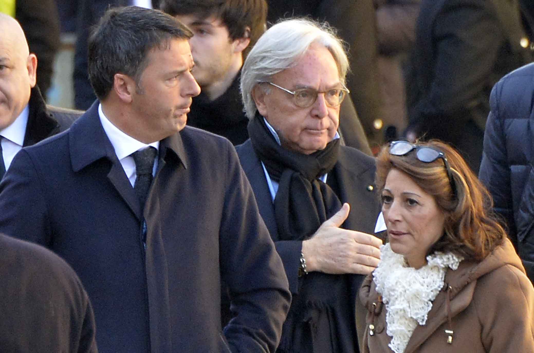 FIORENTINA 08-03-2018 I FUNERALI SOLENNI DEL CAPITANO DAVIDE ASTORI NELLA BASILICA DI SANTA CROCE A FIRENZE. DIEGO DELLA VALLE E MATTEO RENZI. SILPRESS/GALASSI SILVANO