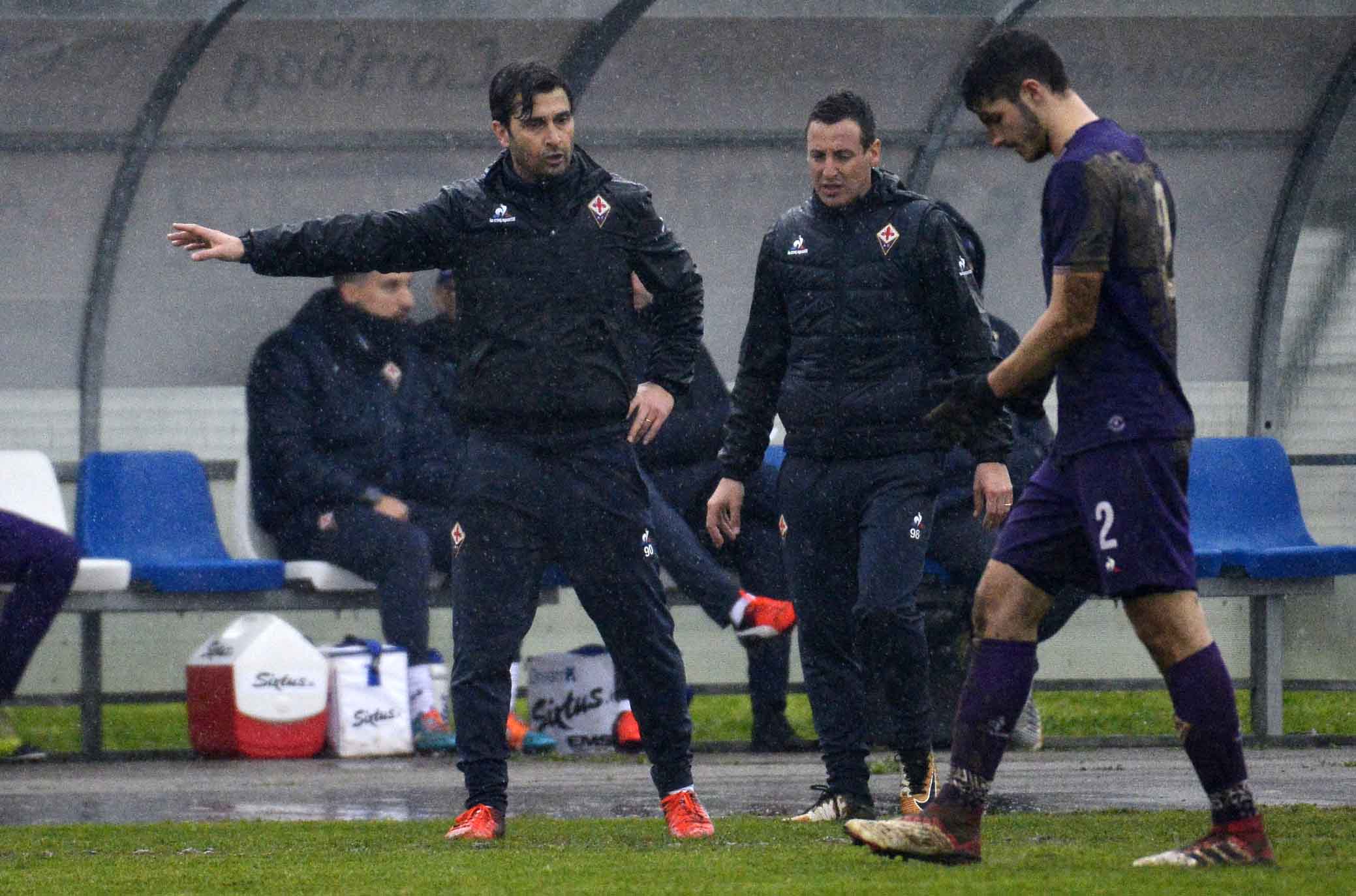 FIORENTINA PRIMAVERA-ASCOLI 15-03-2018. PIERLUIGI PINTO ESPULSO E EMILIANO BIGICA. SILPRESS/GALASSI SILVANO