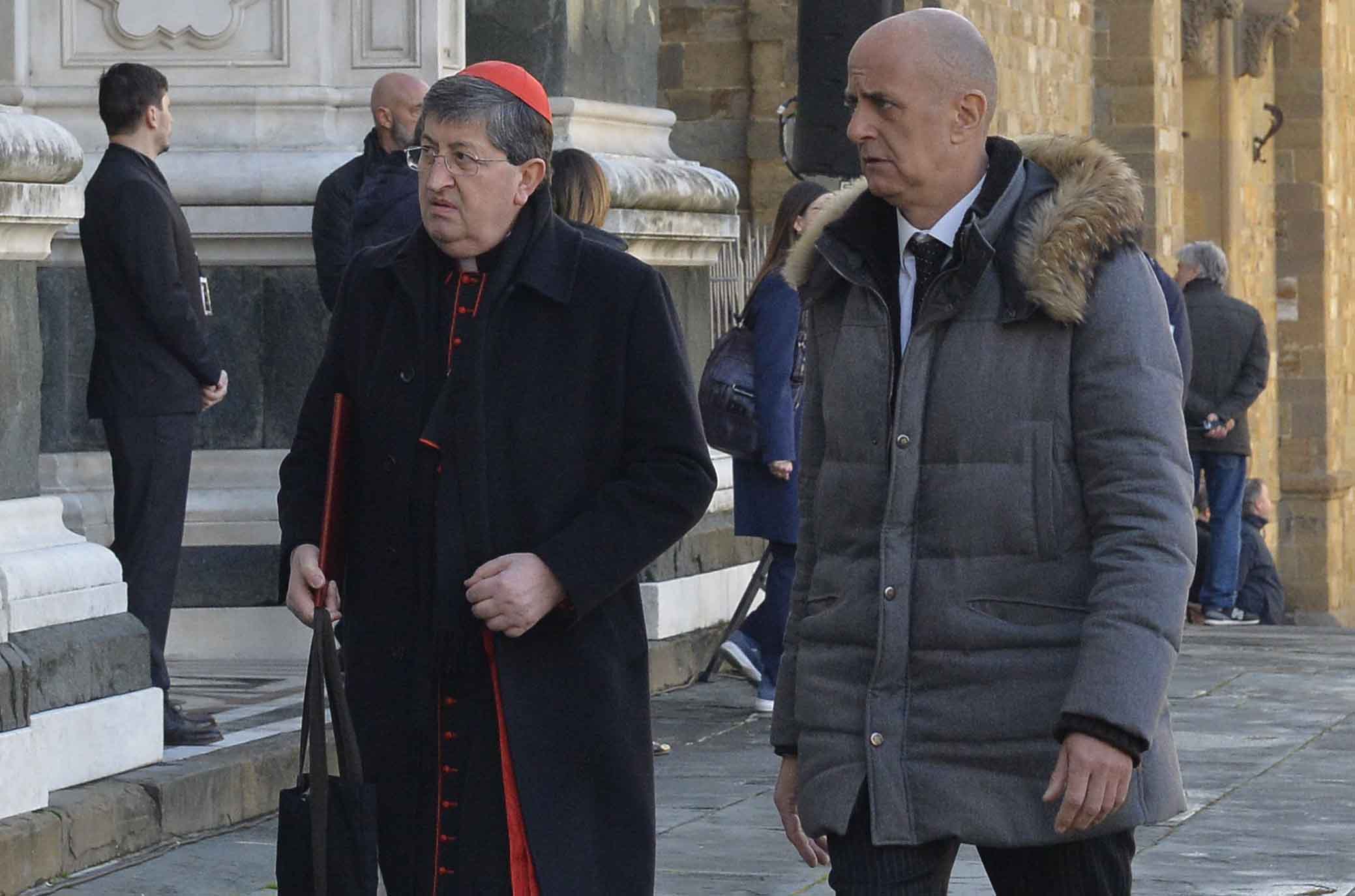 FIORENTINA 08-03-2018 I FUNERALI SOLENNI DEL CAPITANO DAVIDE ASTORI NELLA BASILICA DI SANTA CROCE A FIRENZE. DIEGO DELLA VALLE E MATTEO RENZI. SILPRESS/GALASSI SILVANO
