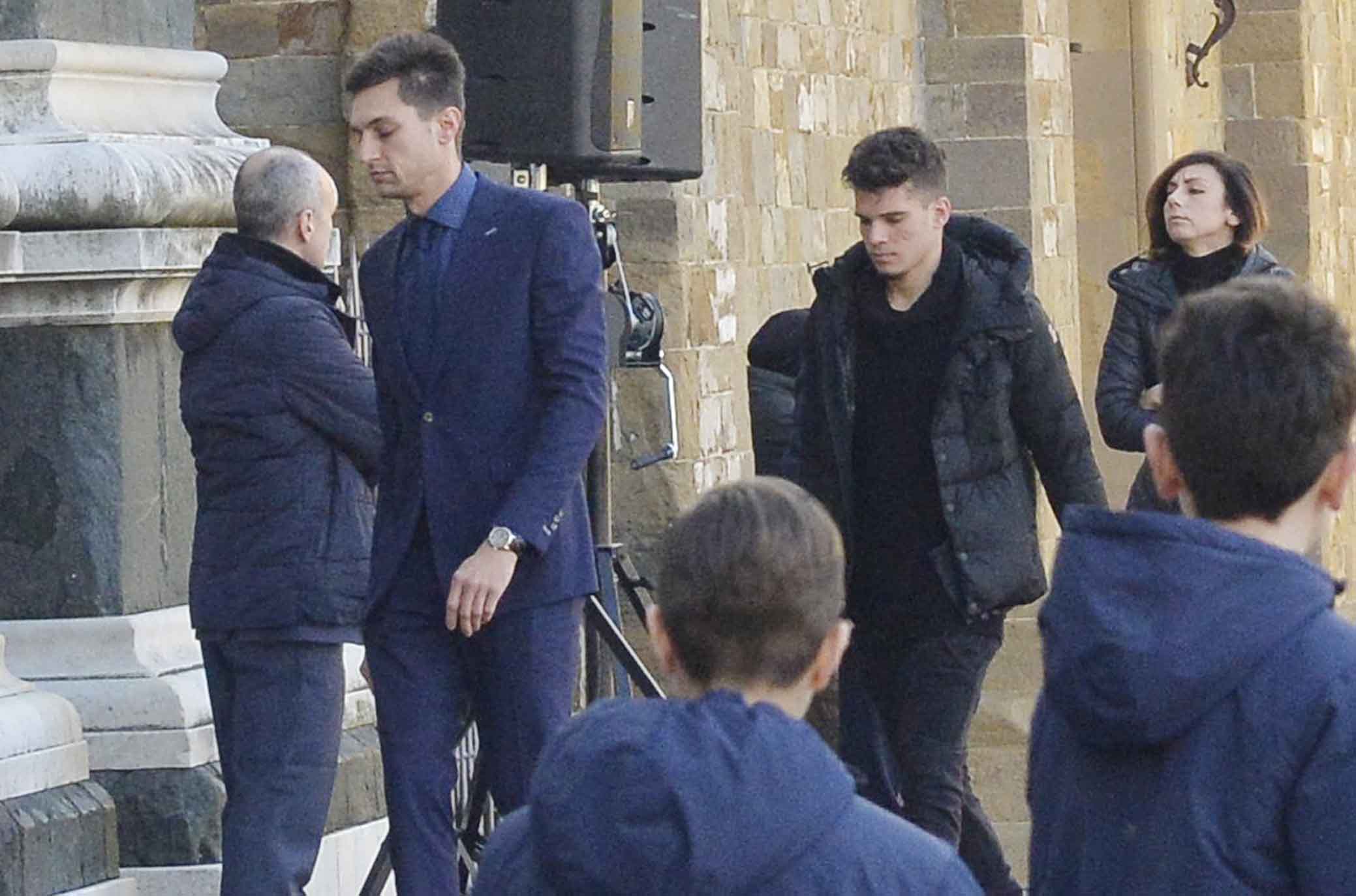 FIORENTINA 08-03-2018 I FUNERALI SOLENNI DEL CAPITANO DAVIDE ASTORI NELLA BASILICA DI SANTA CROCE A FIRENZE. TATARUSANU E HAGI. SILPRESS/GALASSI SILVANO