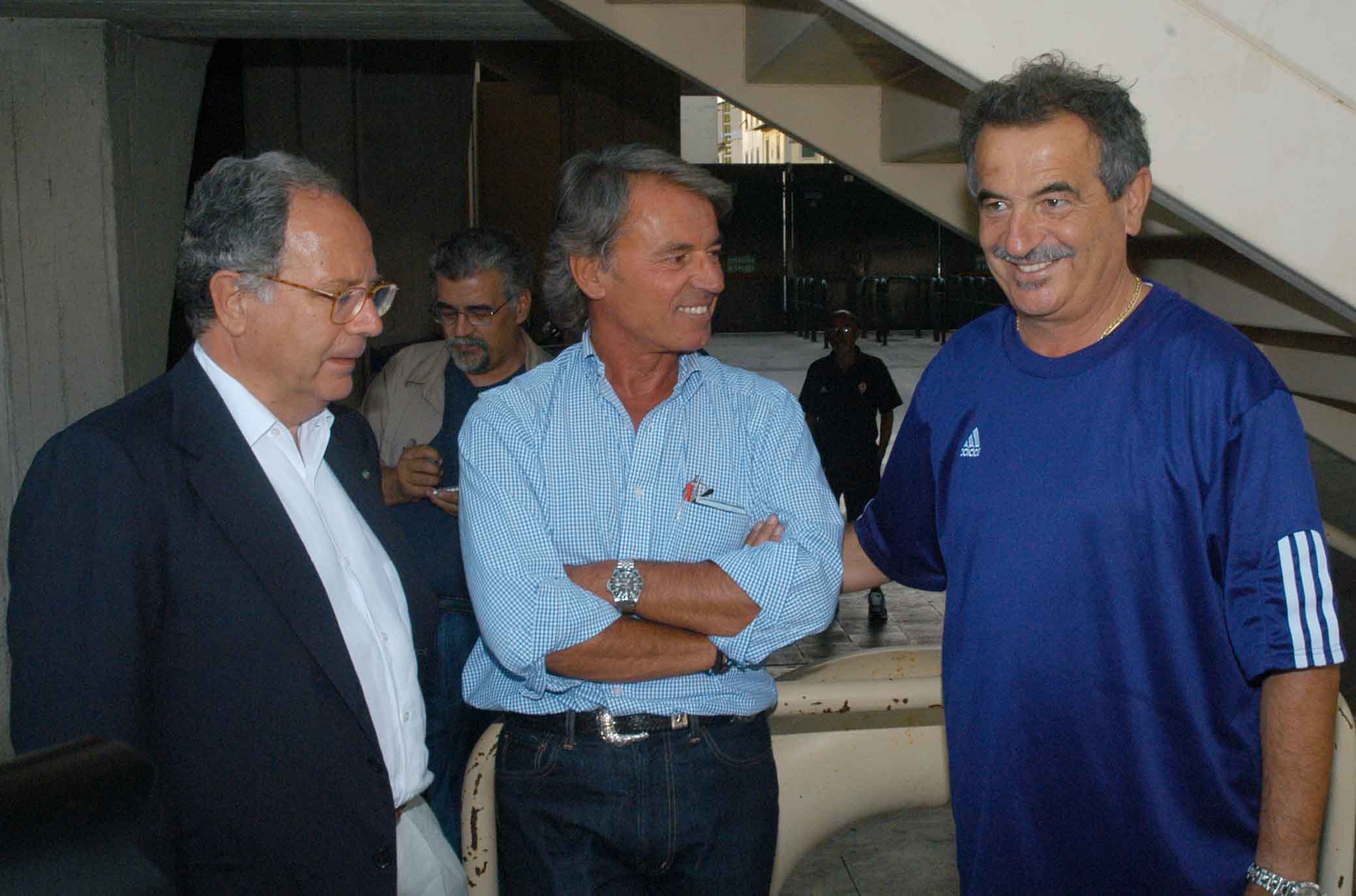 Fiorentina 2004. PAOLO PANERAI E PAOLO BORGOMANERO EMILIANO MONDONICO . SILPRESS/GALASSI SILVANO