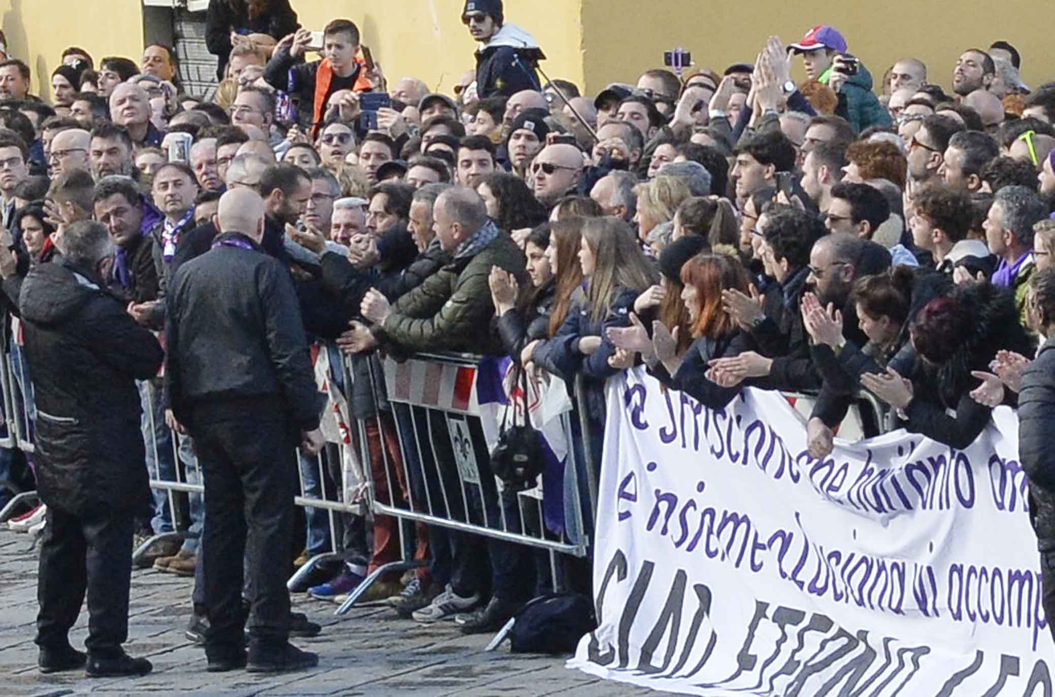 FIORENTINA 08-03-2018 I FUNERALI SOLENNI DEL CAPITANO DAVIDE ASTORI NELLA BASILICA DI SANTA CROCE A FIRENZE. GIORGIO CHIELLINI. SILPRESS/GALASSI SILVANO