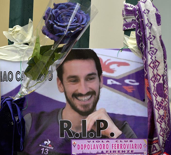 FIORENTINA 10-03-2018. DIMOSTRAZIONE DI AFFETTO DEI TIFOSI A DAVIDE ASTORI ALLO STADIO FRANCHI. SILPRESS/GALASSI SILVANO