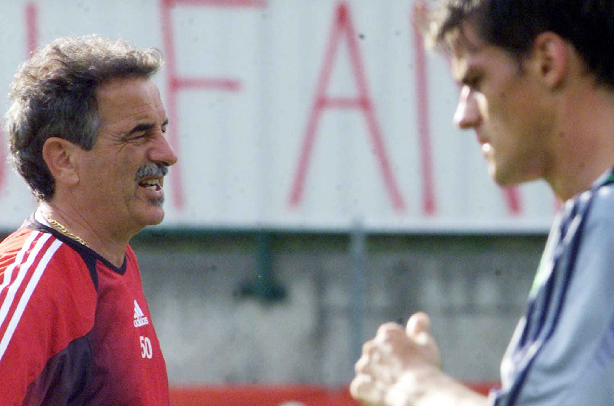 Fiorentina. Vigo di Fassa. Mondonico durante l'allenamento.