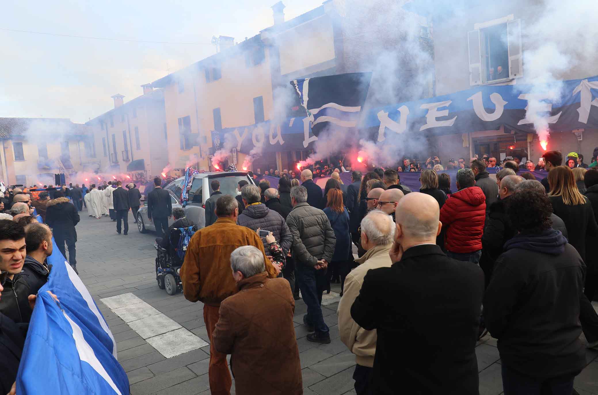 31-03-2018 Rivolta D'Adda Ph Alberto Mariani Silpress , funerali di Emiliano Mondonico allenatore Fiorentina ,Atalanta,Torino, Albinoleffe Nella Foto, la cerimonia di Emiliano Mondonico