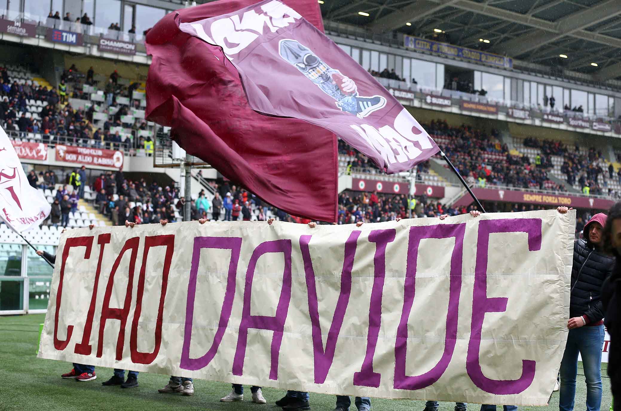 TORINO-FIORENTINA 18-03-2018. STRISCIONE IN RICORDO DI DAVIDE ASTORI. SILPRESS