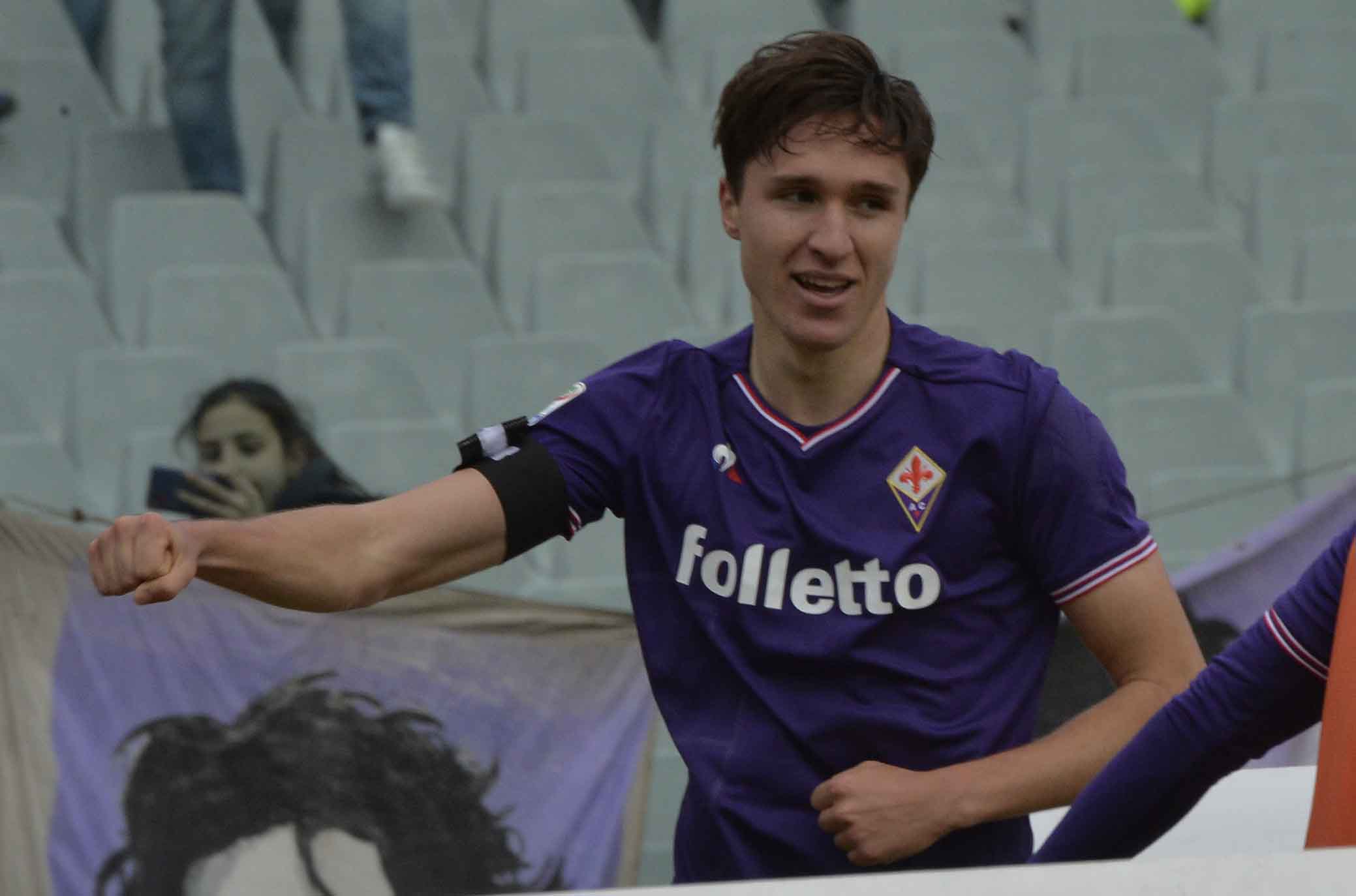 FIORENTINA-CROTONE 31-03-2018 ESULTANZA DI FEDERICO CHIESA. SILPRESS/GALASSI SILVANO