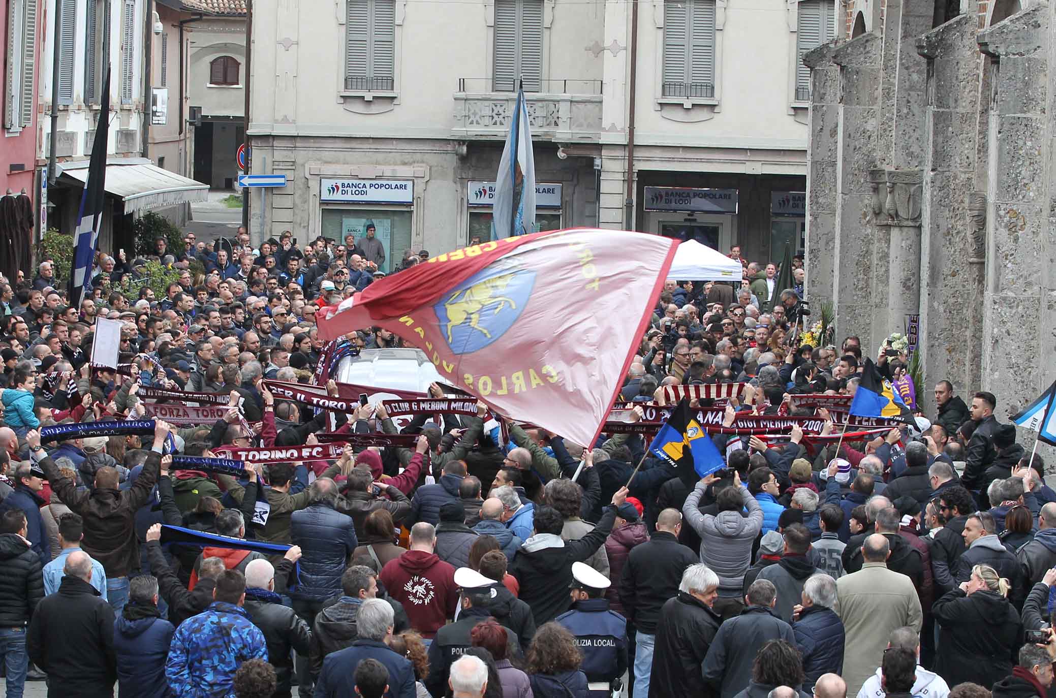 31-03-2018 Rivolta D'Adda Ph Alberto Mariani Silpress , funerali di Emiliano Mondonico allenatore Fiorentina ,Atalanta,Torino, Albinoleffe Nella Foto, la cerimonia di Emiliano Mondonico. ,