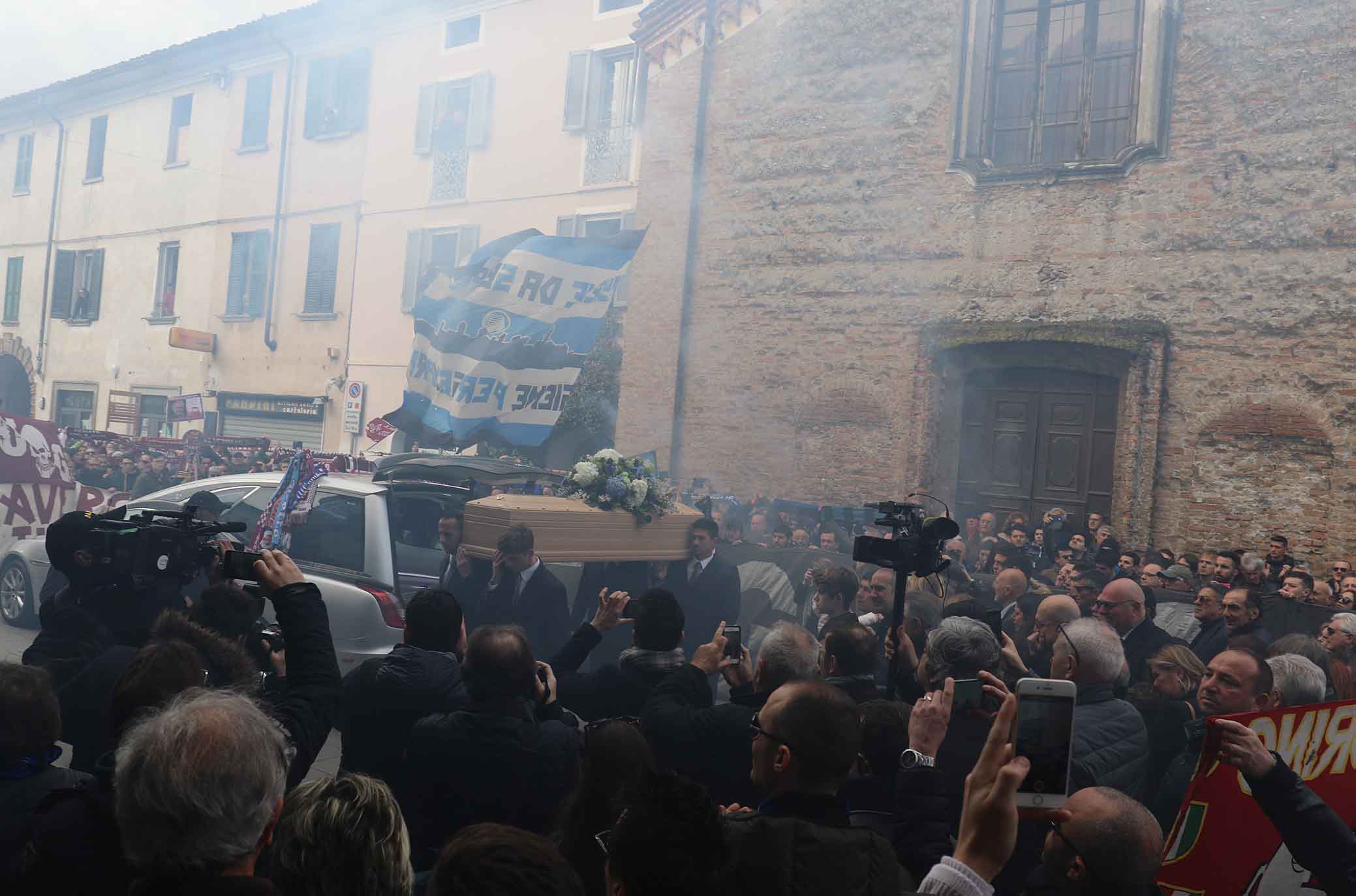 31-03-2018 Rivolta D'Adda Ph Alberto Mariani Silpress , funerali di Emiliano Mondonico allenatore Fiorentina ,Atalanta,Torino, Albinoleffe Nella Foto, la cerimonia di Emiliano Mondonico