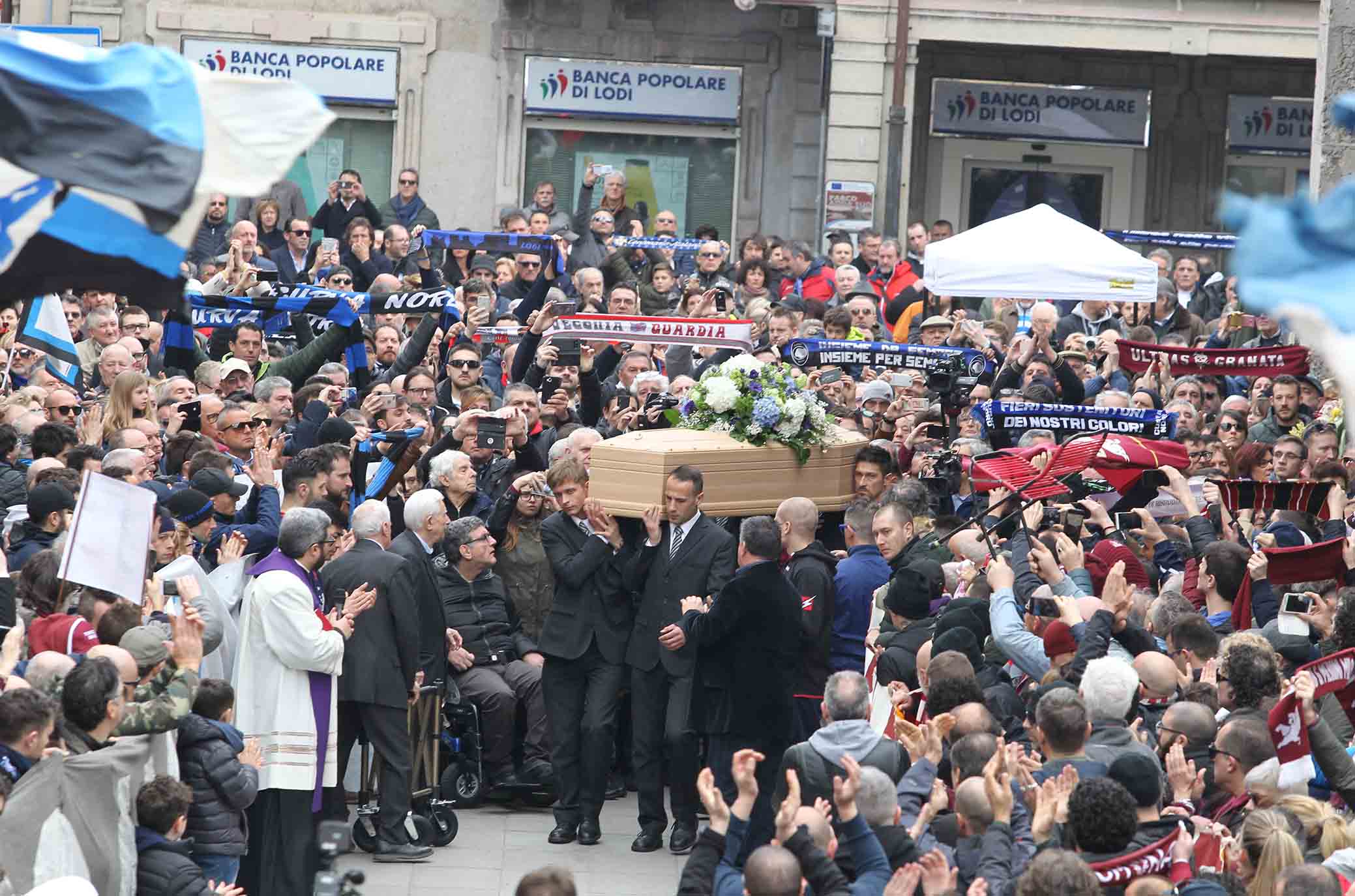 31-03-2018 Rivolta D'Adda Ph Alberto Mariani Silpress , funerali di Emiliano Mondonico allenatore Fiorentina ,Atalanta,Torino, Albinoleffe Nella Foto, la cerimonia di Emiliano Mondonico. ,