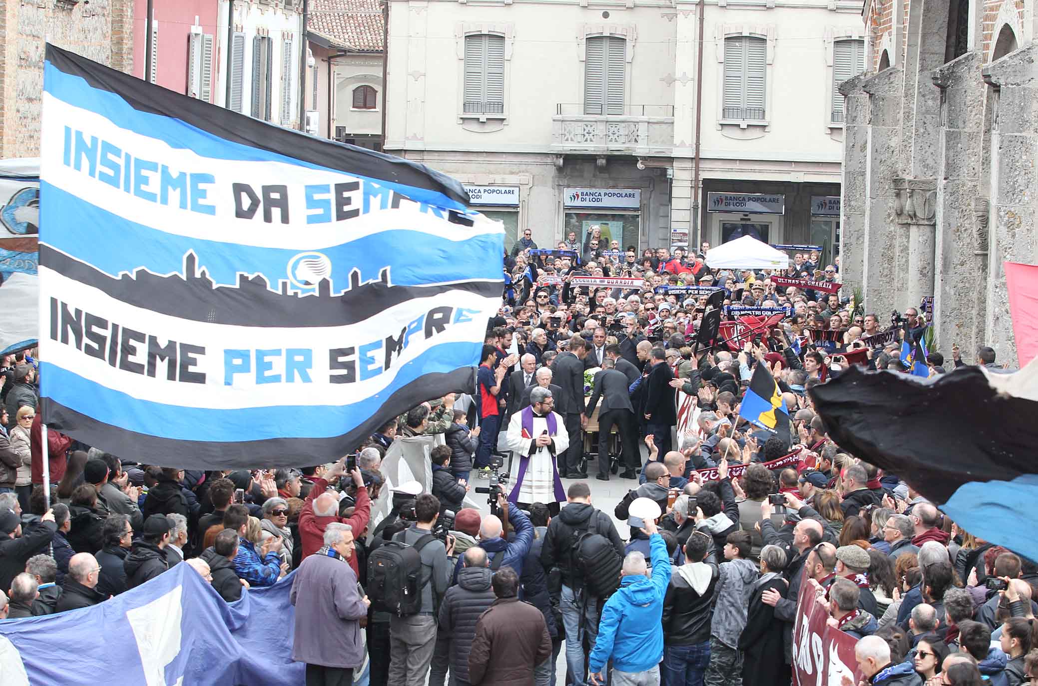 31-03-2018 Rivolta D'Adda Ph Alberto Mariani Silpress , funerali di Emiliano Mondonico allenatore Fiorentina ,Atalanta,Torino, Albinoleffe Nella Foto, la cerimonia di Emiliano Mondonico. ,