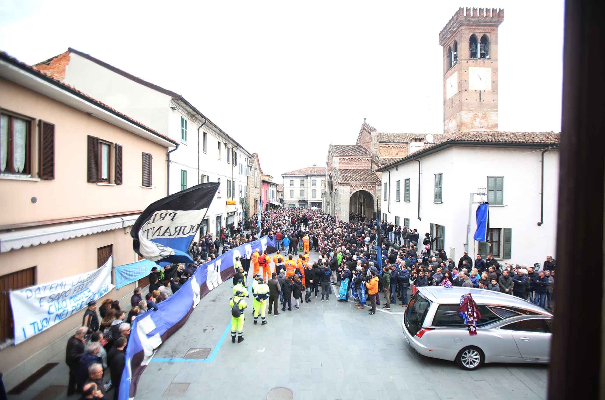 31-03-2018 Rivolta D'Adda Ph Alberto Mariani Silpress , funerali di Emiliano Mondonico allenatore Fiorentina ,Atalanta,Torino, Albinoleffe Nella Foto, la cerimonia di Emiliano Mondonico. ,