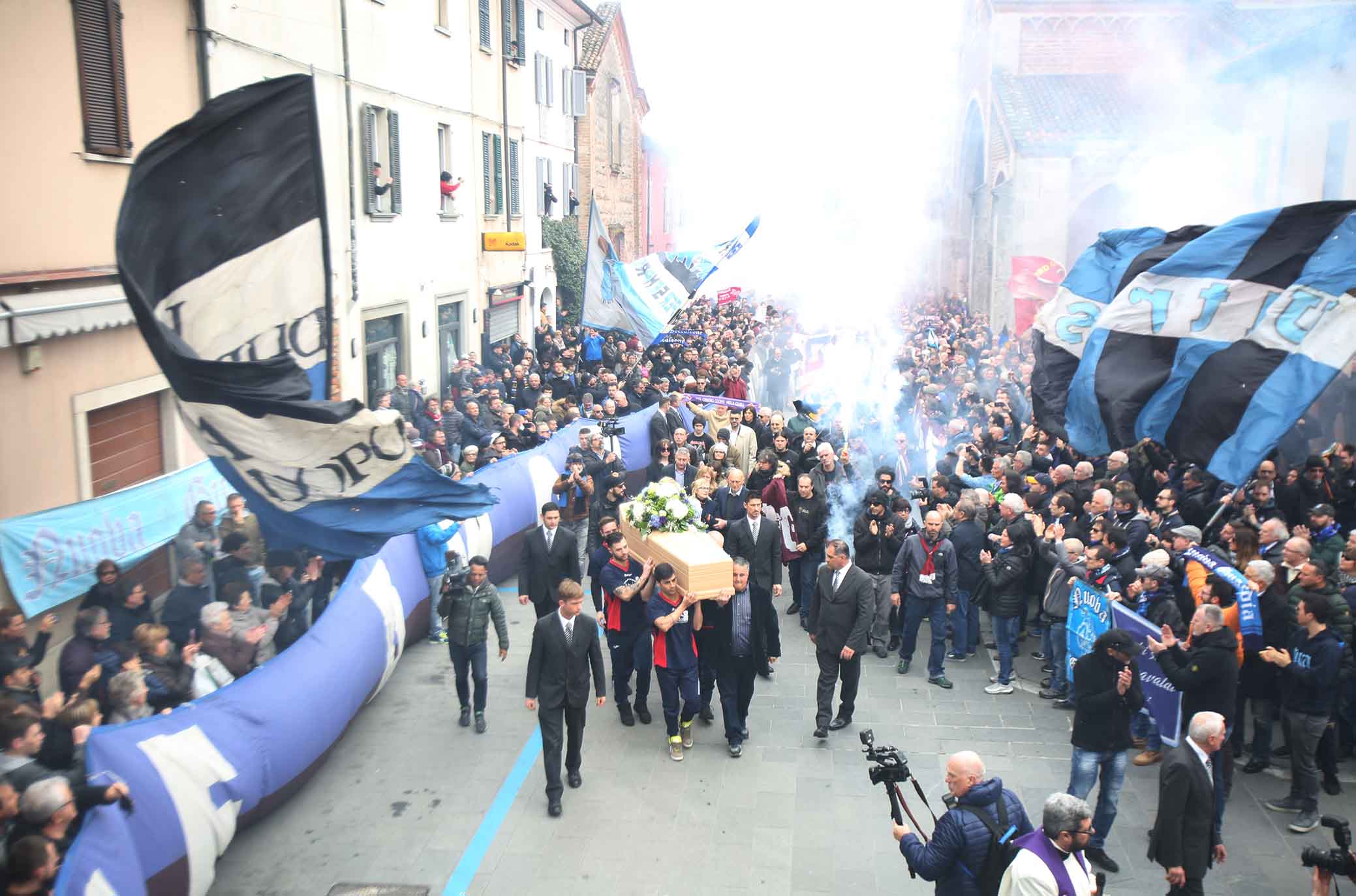 31-03-2018 Rivolta D'Adda Ph Alberto Mariani Silpress , funerali di Emiliano Mondonico allenatore Fiorentina ,Atalanta,Torino, Albinoleffe Nella Foto, la cerimonia di Emiliano Mondonico. ,
